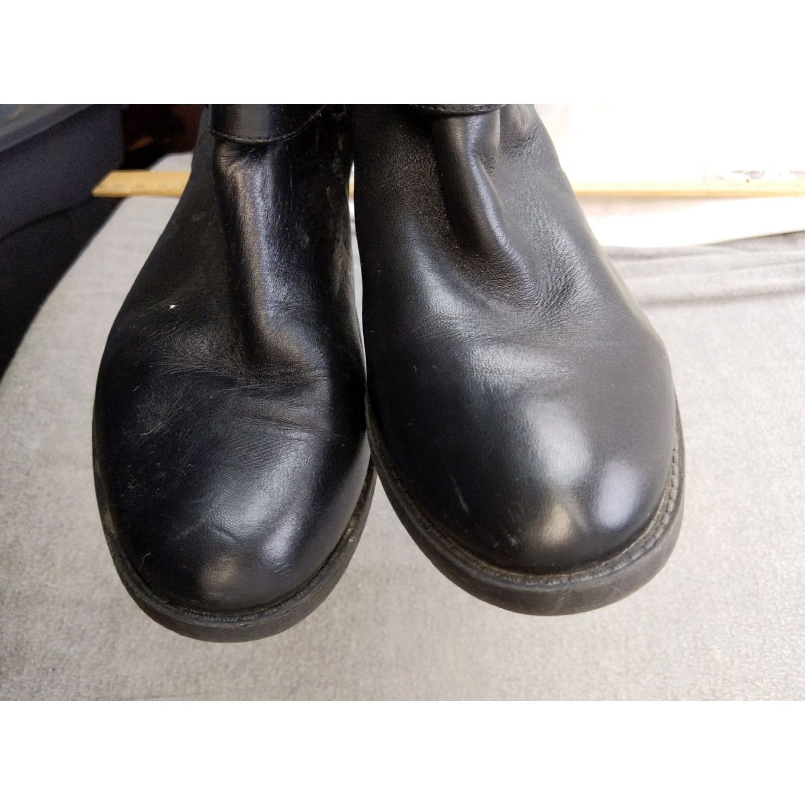 Vince Camuto Vince Camuto Womens Boots Knee High Leather Black Knit Quilted Buckle Side Zip 9M 39 Size US 9 / IT 39 - 3 Thumbnail