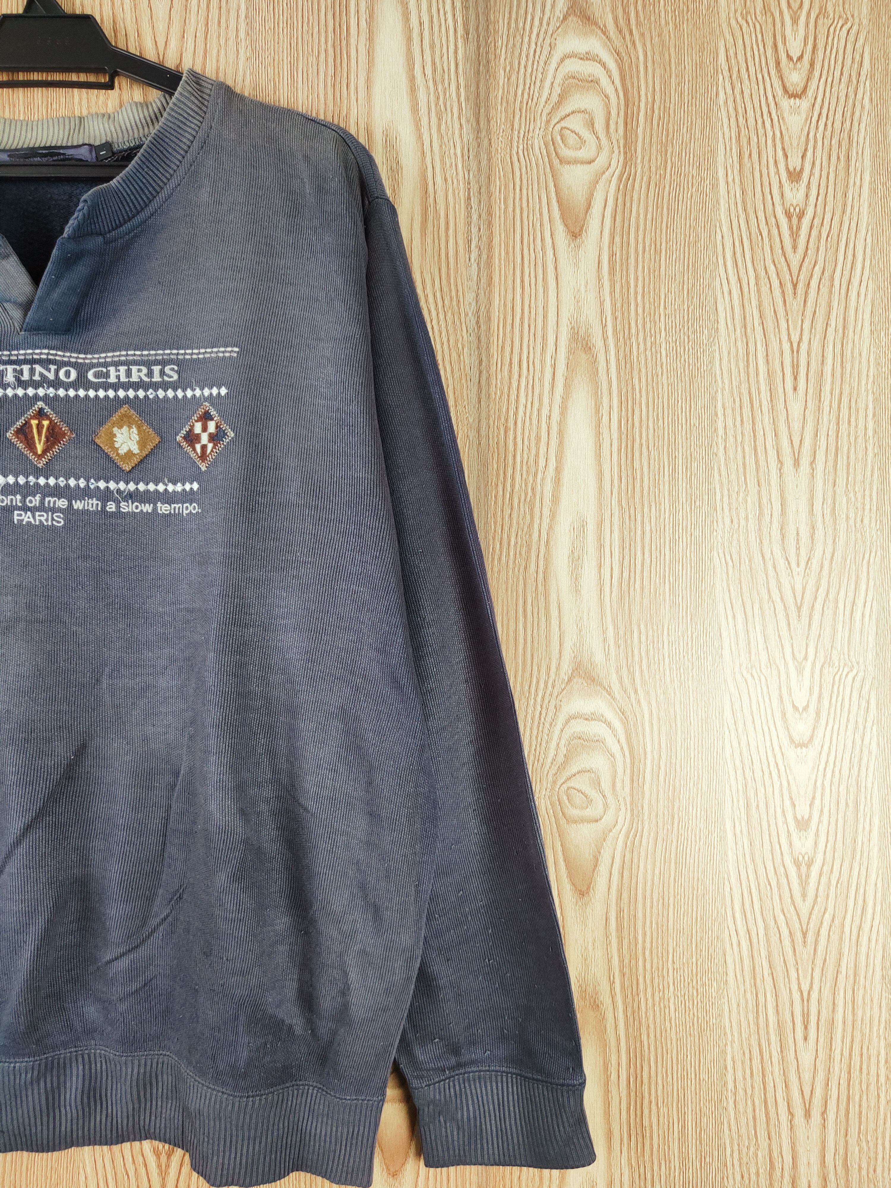 Japanese Brand × Vintage Valentino Chris Dark Blue Faded Sweatshirts Size US L / EU 52-54 / 3 - 7 Thumbnail
