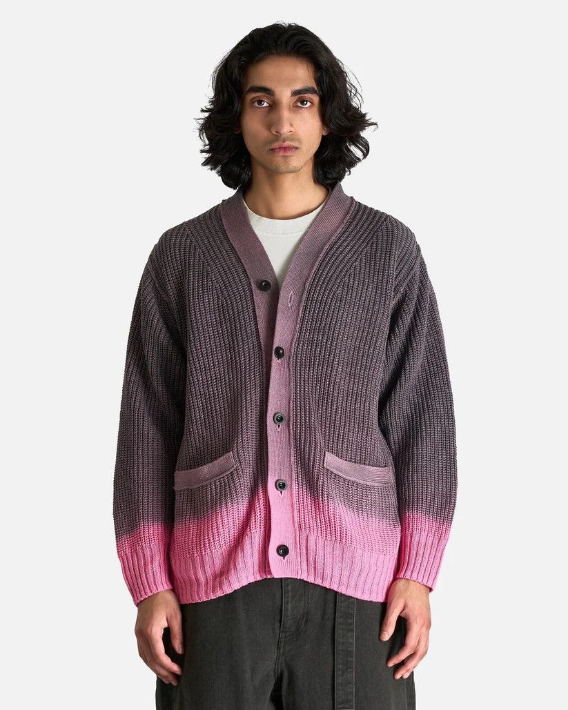 Sacai o1s1v1r1oon0925 Garment Dye Knit Cardigan in Pink Size US XL / EU 56 / 4 - 1 Thumbnail