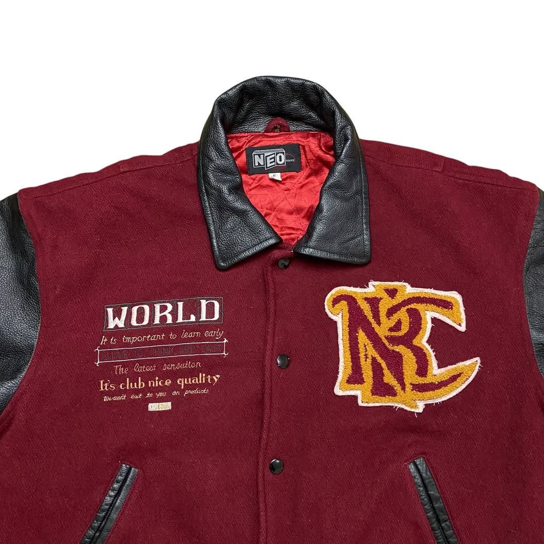 Vintage Neo Blood Japan Varsity Sleeve Leather Jacket