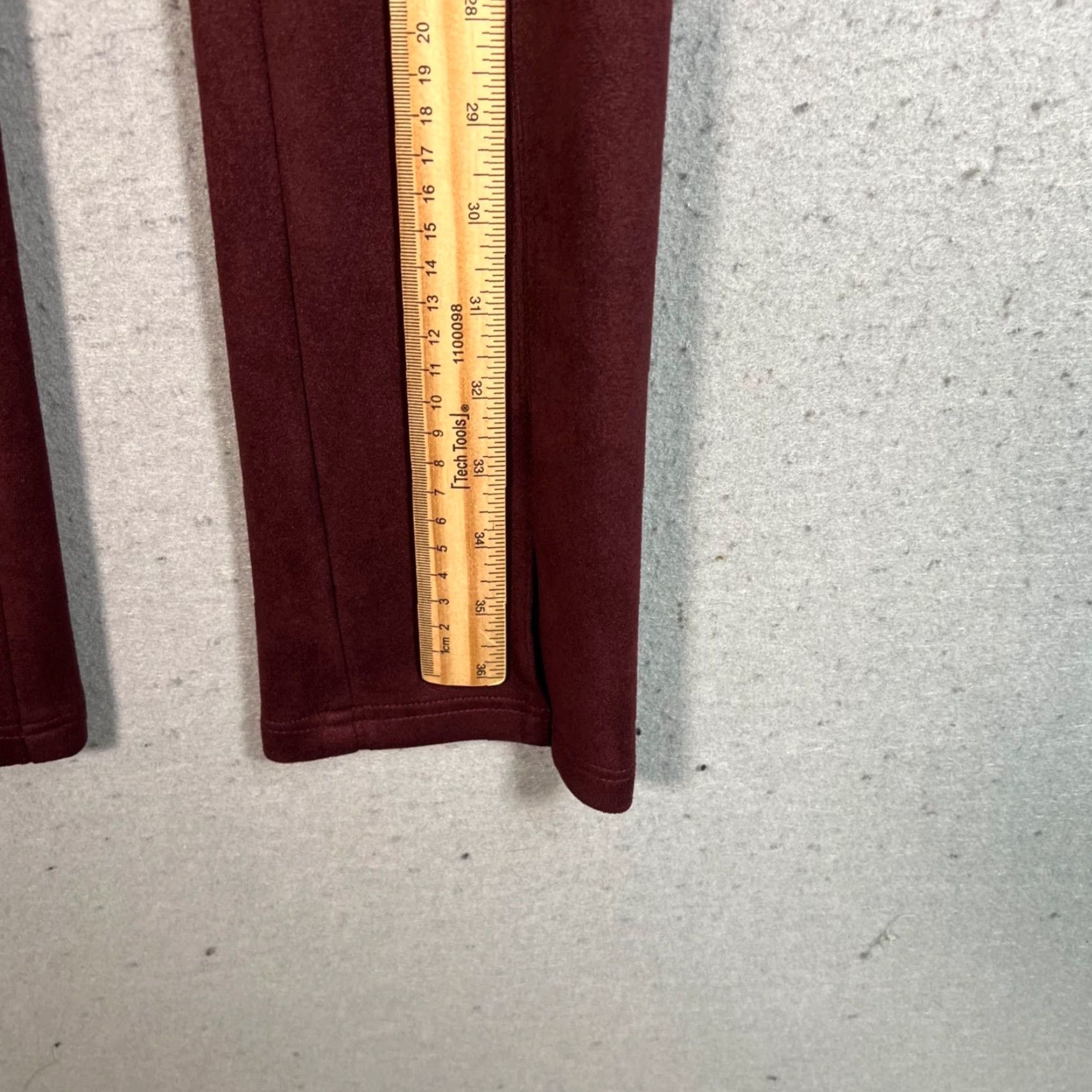 AVEC LES FILLES Avec Les Filles Womens XS Burgundy Faux Suede Textured Stretch Pants Size 26" / US 2 / IT 38 - 6 Thumbnail