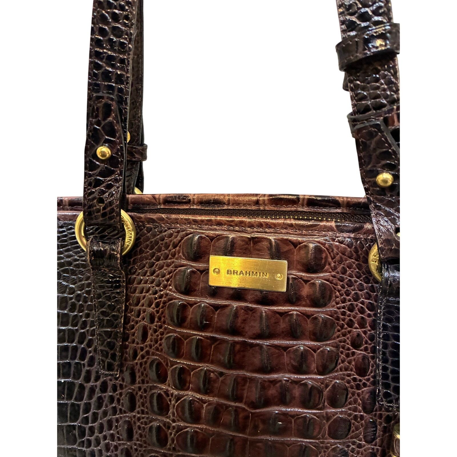 BRAHMIN Brahmin Coquette Pecan Melbourne Leather Asher Tote Bag EUC Size ONE SIZE - 2 Thumbnail