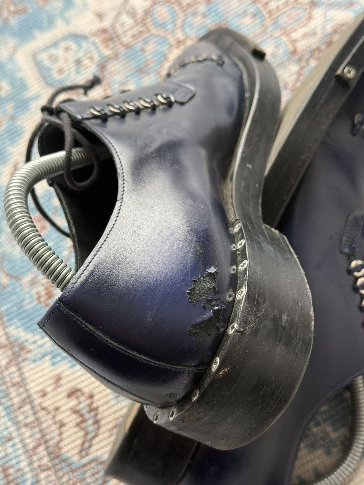 Lanvin Archive 2000s Lanvin Metal LaceUp Oxford Derby Leather Shoes Size US 9 / EU 42 - 17 Thumbnail