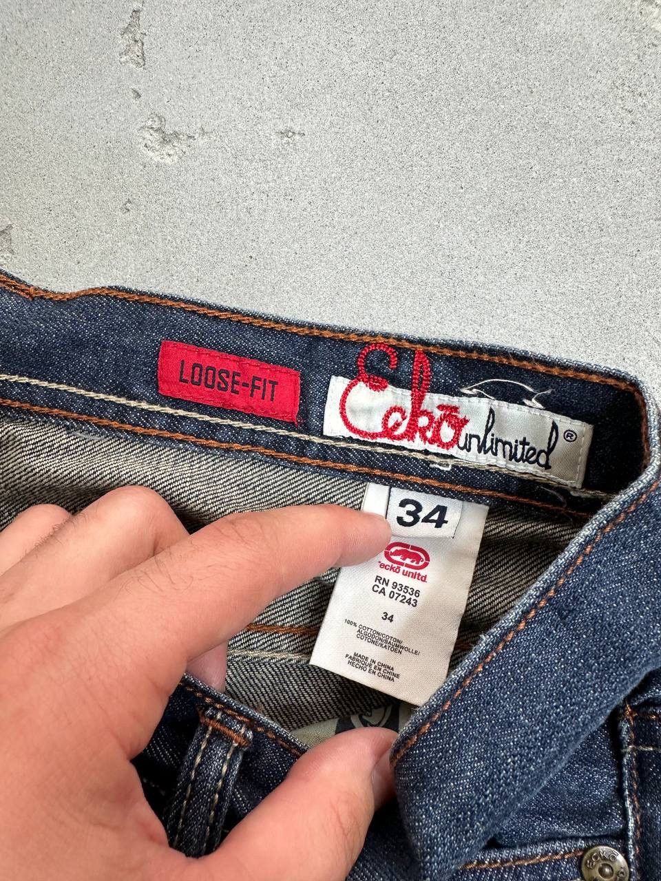 Ecko Unltd. × JNCO Y2K BAGGY ECKO ULTD JEANS Size US 34 / EU 50 - 5 Thumbnail