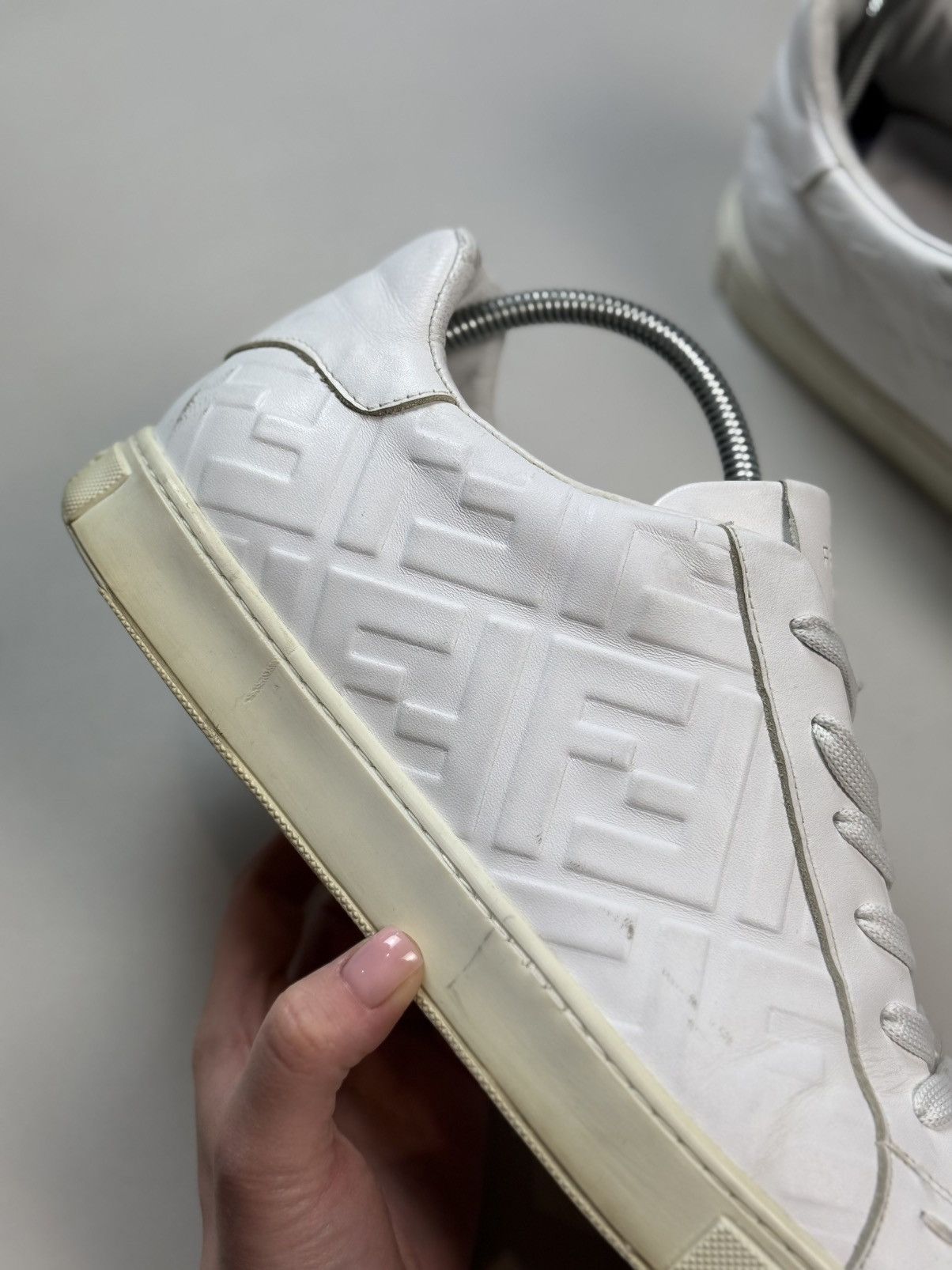 Fendi FF Monogram Leather Low Top Casual Lace Up Sneakers Shoes Size US 14 / EU 47 - 6 Thumbnail