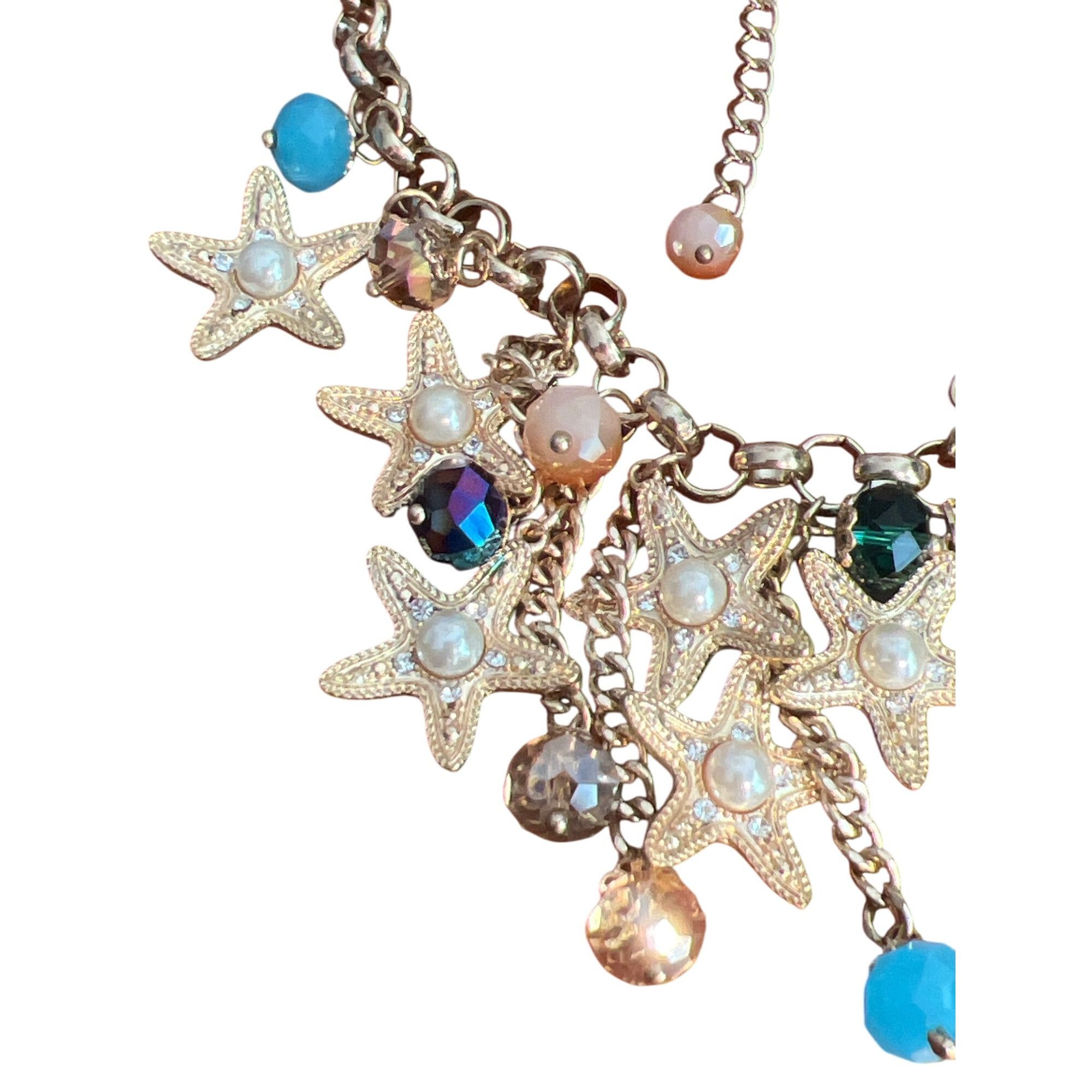 Other Gold Tone Starfish Charm Necklace Faux Pearl Glass Beads Nau Size ONE SIZE - 2 Thumbnail