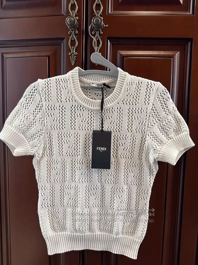 Fendi Fendi White knit short-sleeve Size XXS / US 00 / IT 34 - 1 Thumbnail