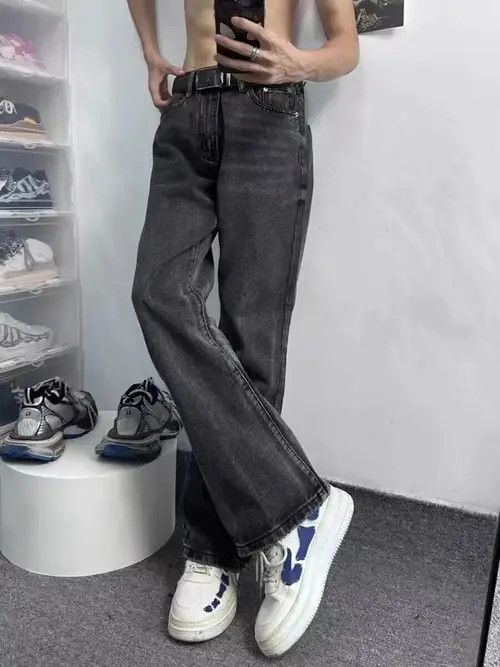 Jean Vintage washed distressed rippled rare jeans Size US 32 / EU 48 - 3 Thumbnail