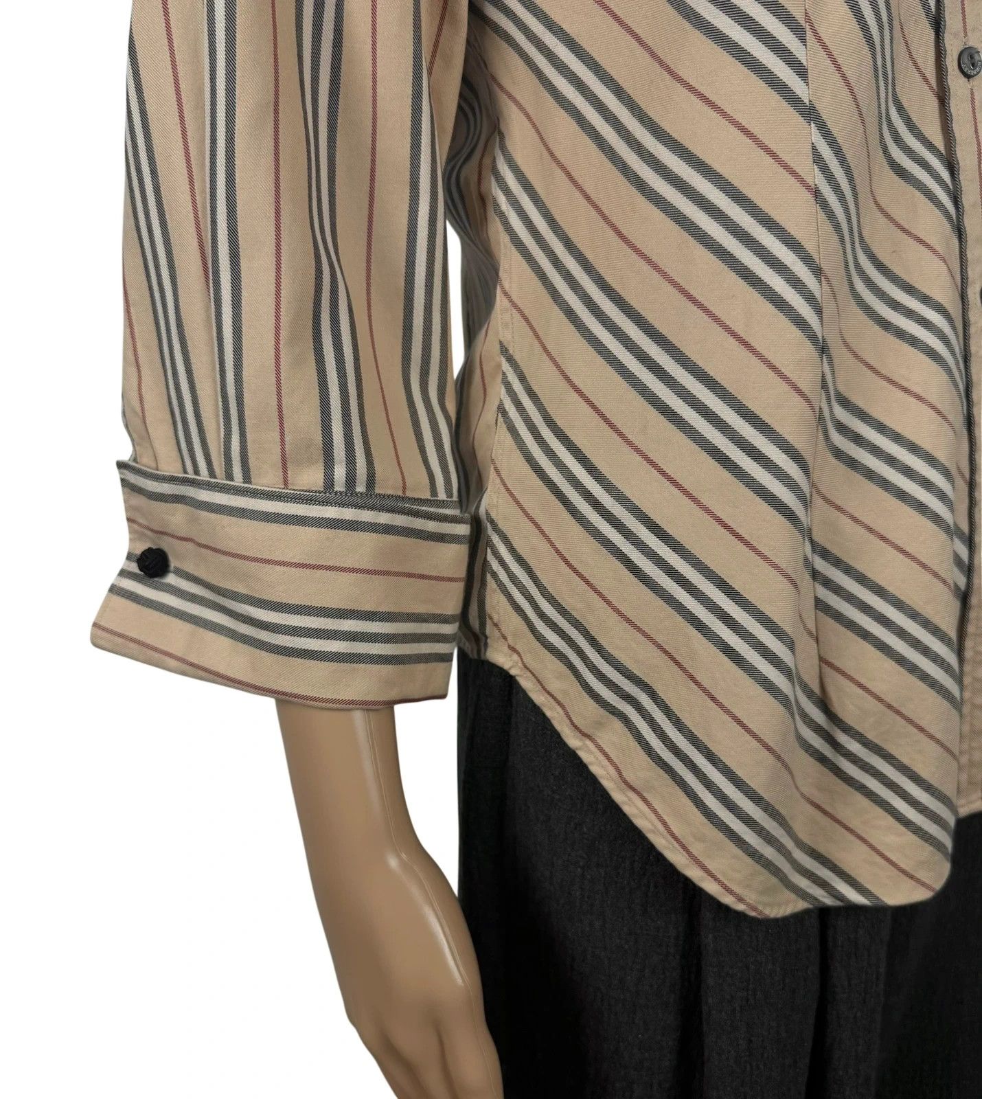 Burberry Burberry London Striped Shirt 3/4 Sleeve Vintage size M Size M / US 6-8 / IT 42-44 - 4 Thumbnail