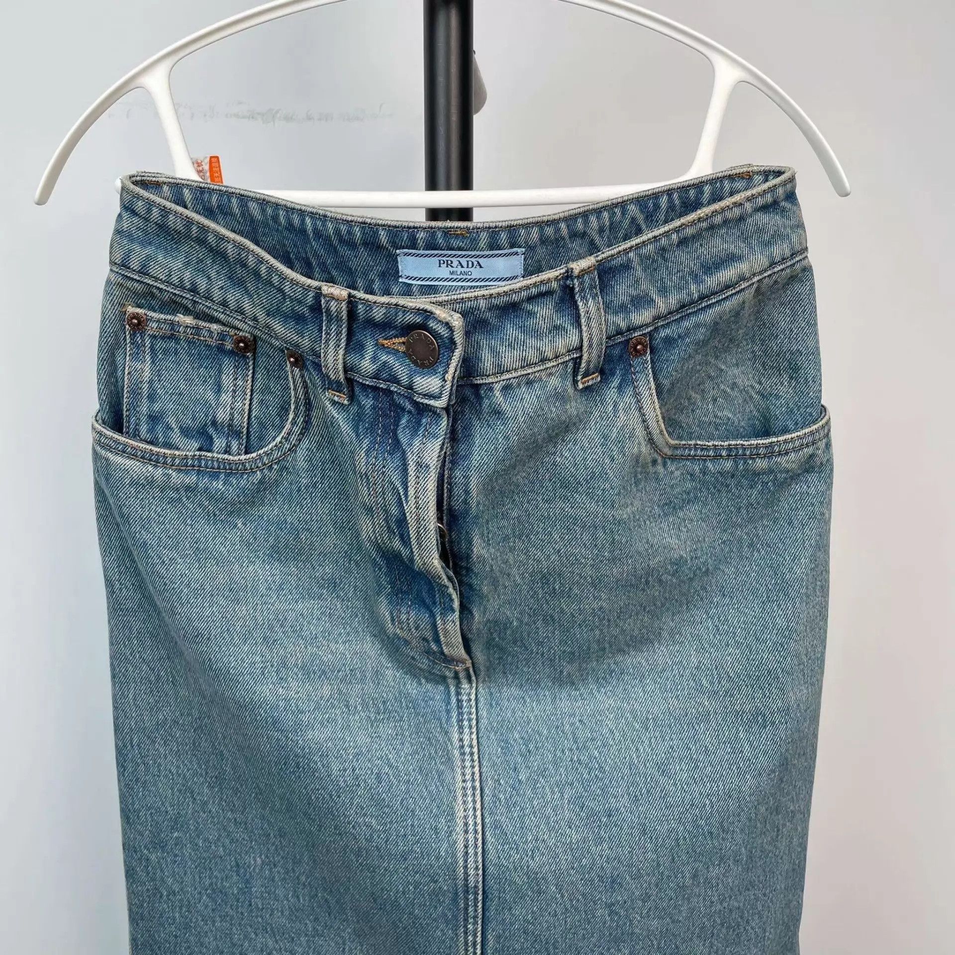 Prada Prada Denim Skirt 95 New 36s Size 25" / US 0 / IT 36 - 3 Thumbnail
