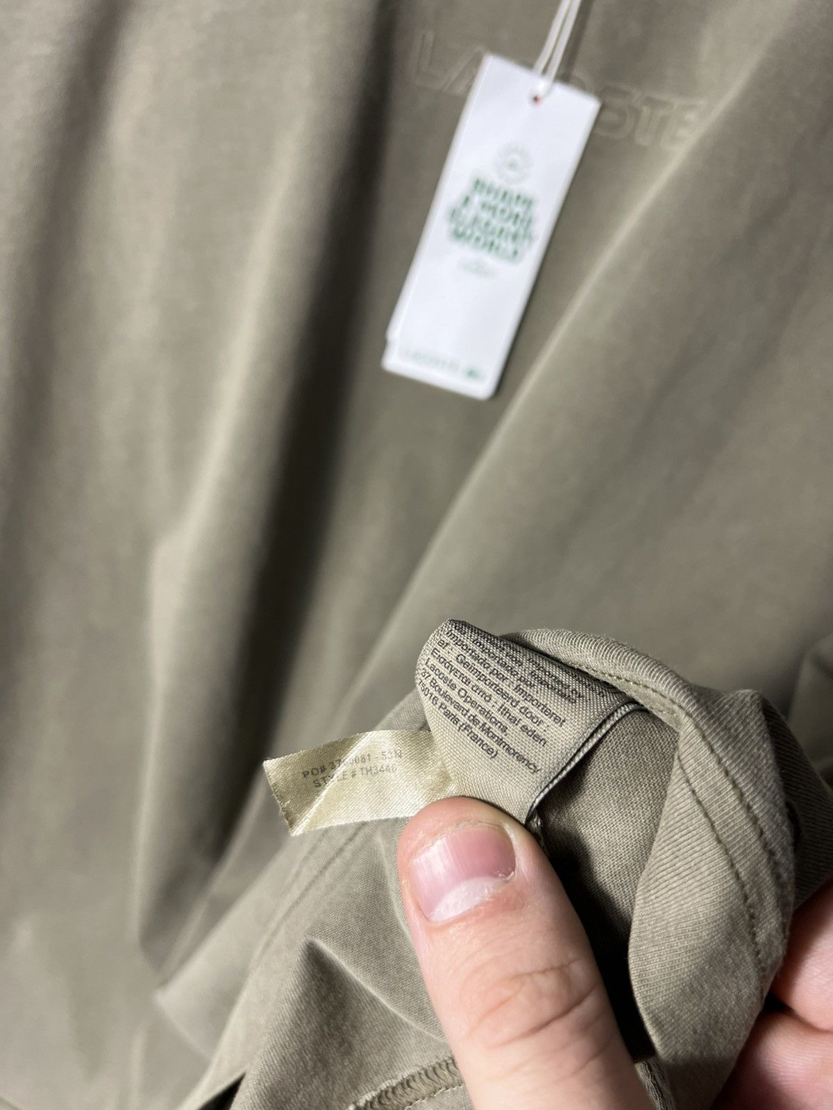 Lacoste Lacoste Loose Fit Embroidered Logo T‑Shirt Khaki Green Y2K Size US XL / EU 56 / 4 - 15 Thumbnail