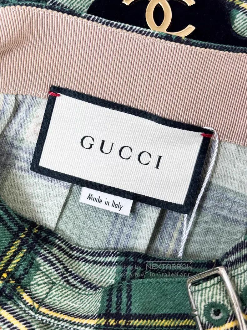 Gucci Gucci Retro green plaid old flower full print irregular pl Size 27" / US 4 / IT 40 - 4 Thumbnail