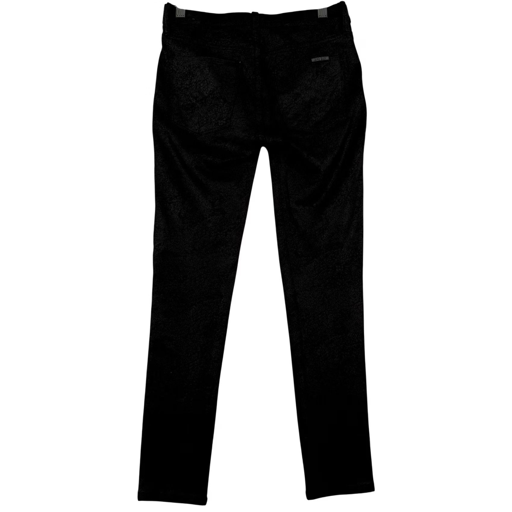 Hudson Hudson Nico Midrise Super Skinny Jeans Black Tonal Floral Damask Textured Goth Brocade Size 42" / US 20 - 3 Thumbnail