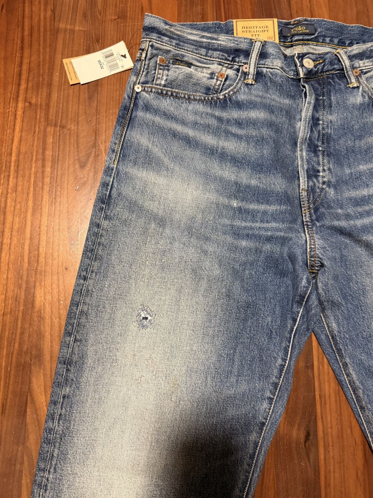 Polo Ralph Lauren Polo Ralph Lauren Heritage Straight Distressed Jean Sz 33/32 Size US 33 - 7 Thumbnail