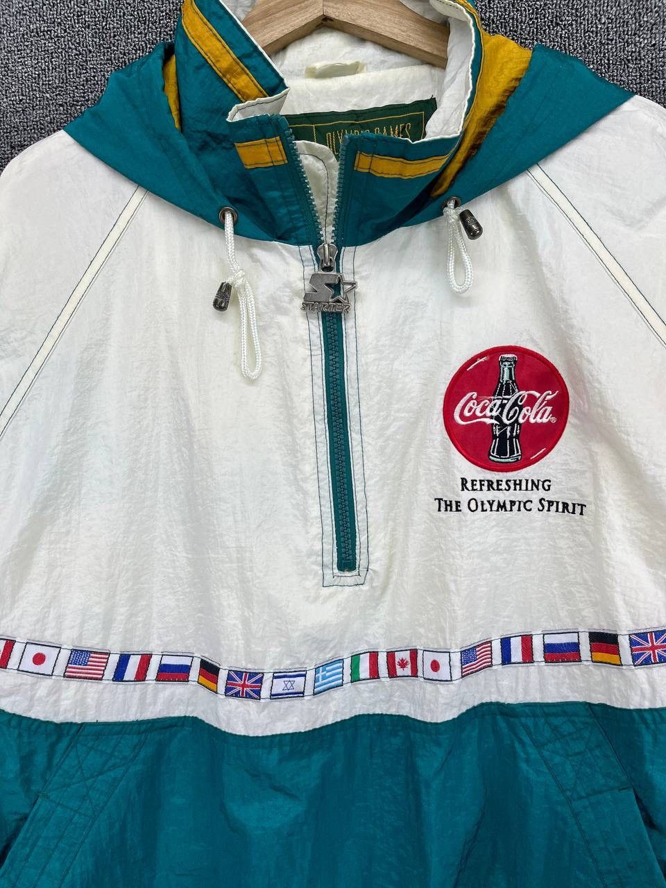 Starter Vintage Starter Olympic Games Hoodie Half Zipper Anorak Size US L / EU 52-54 / 3 - 6 Thumbnail