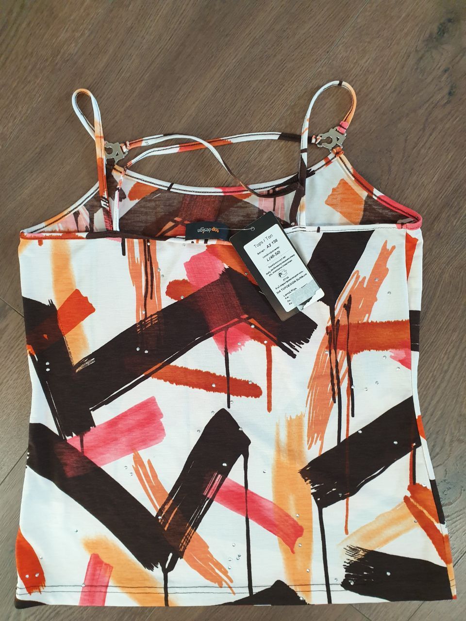 Japanese Brand 🖌️Abstract camisole sz S/M 🎨 Size M / US 6-8 / IT 42-44 - 2 Thumbnail