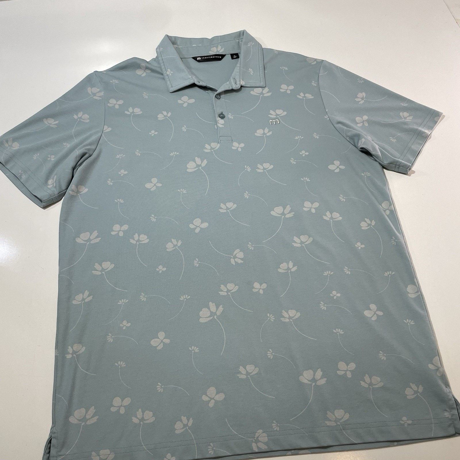 TravisMathew Travis Mathew Golf Polo Shirt Men’s Blue Green Floral Print Size US XL / EU 56 / 4 - 2 Thumbnail