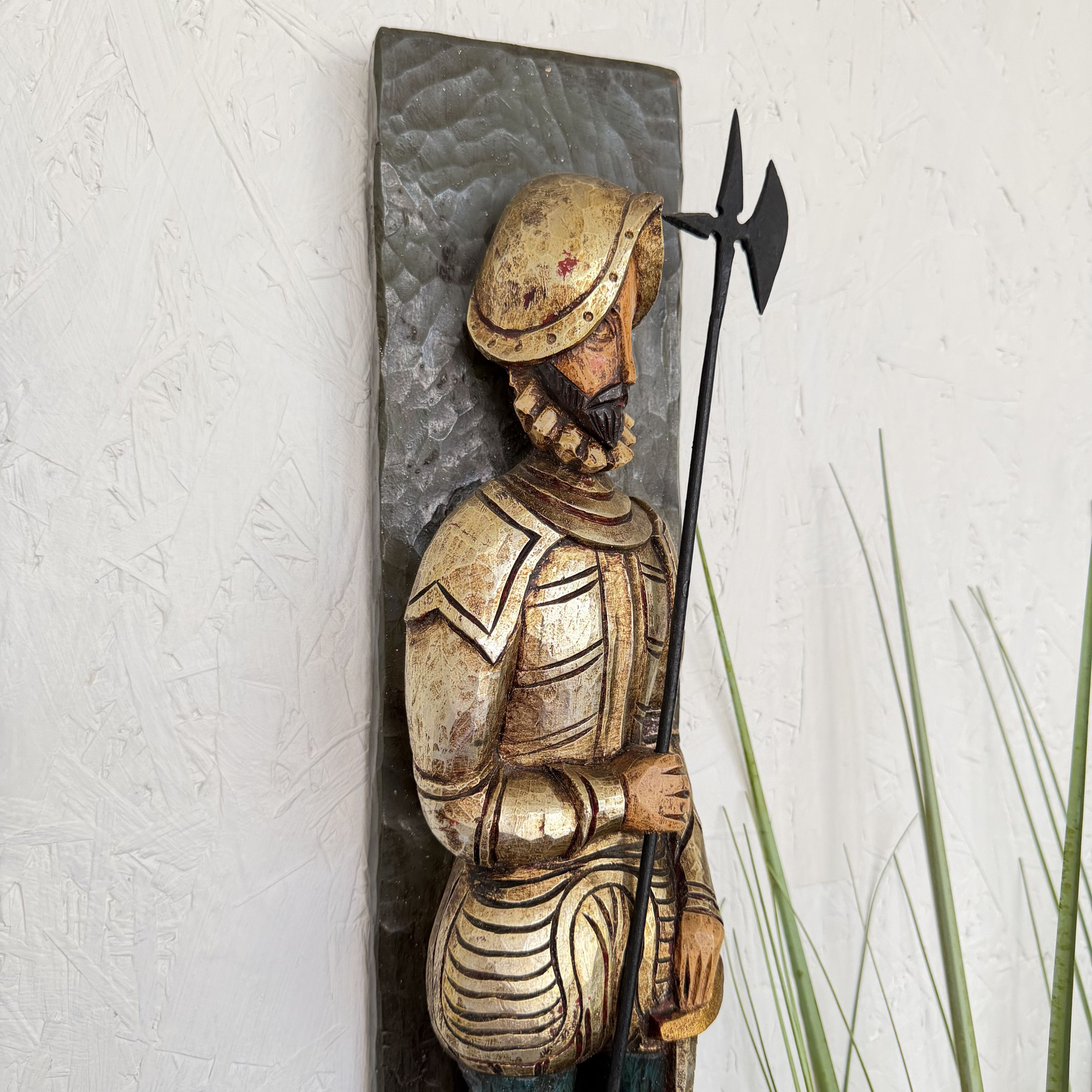 Vintage Vintage Hand Carved Wooden Pizarro Figure Spanish Size ONE SIZE - 3 Thumbnail