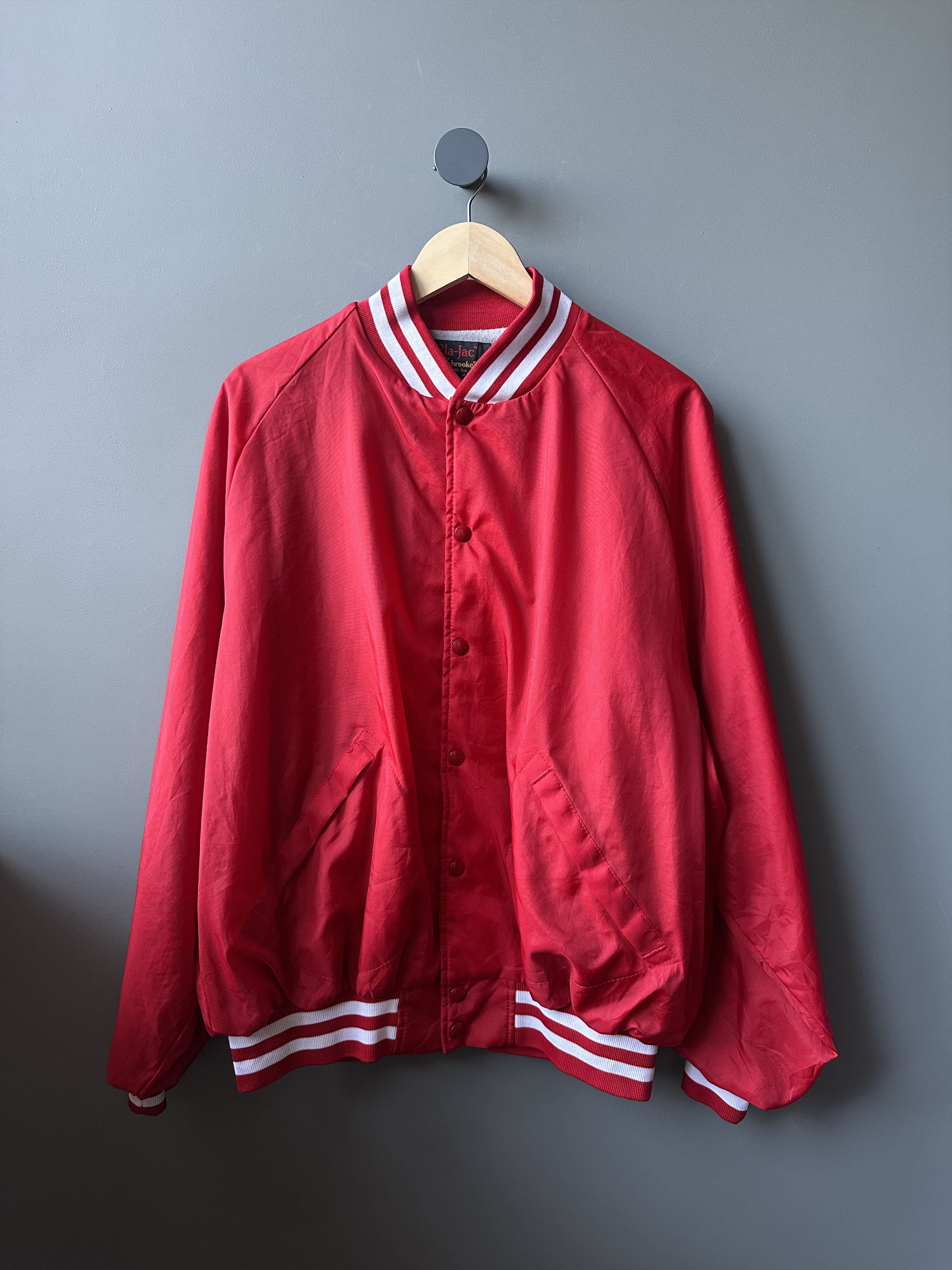 Dunbrooke Vintage Dunbrooke PlaJac Red Nylon Varsity Bomber Jacket USA Size US XL / EU 56 / 4 - 1 Thumbnail
