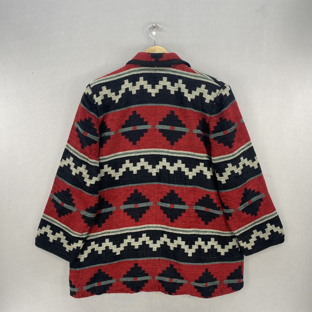 Aran Isles Knitwear Visuto Su Tribal Navajo Pattern Woven Jacket Size US L / EU 52-54 / 3 - 4 Thumbnail