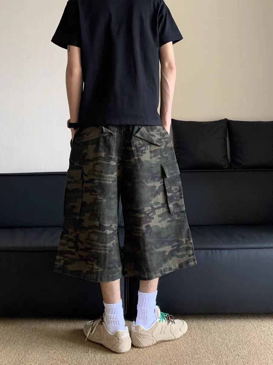 Other Vintage Multi-Pocket Camouflage Wide Leg Work Shorts Size US 32 / EU 48 - 3 Thumbnail