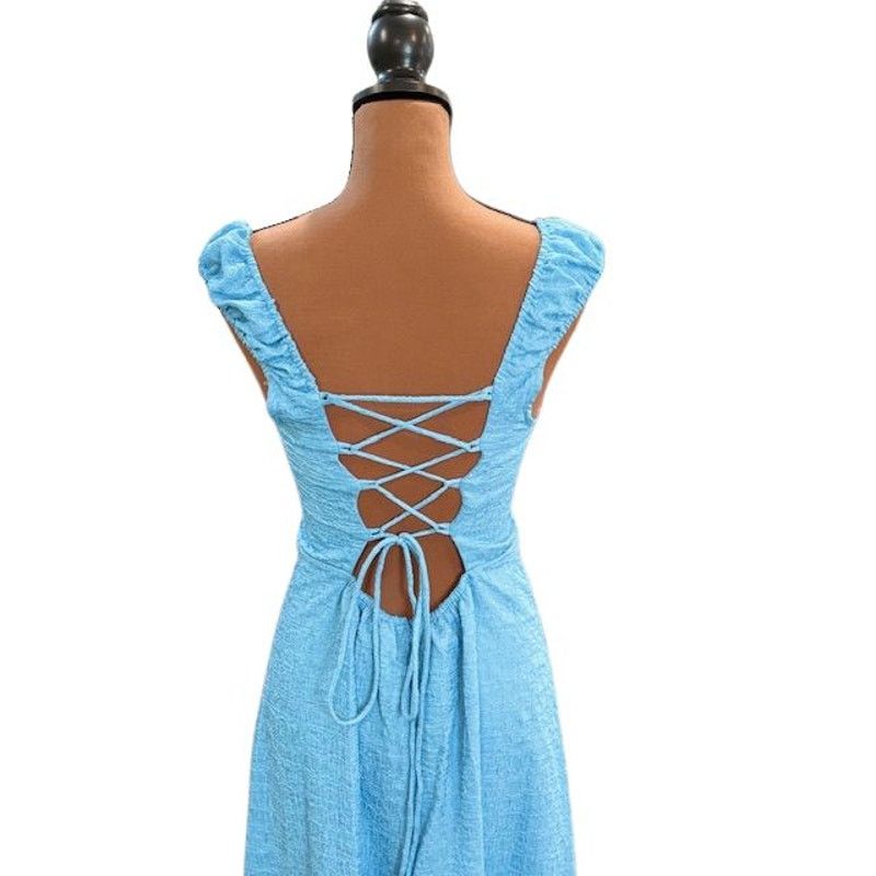 ASTR The Label ASTR the Label Crinkle Shoulder Midi Dress – Size Small 💙 Size S / US 4 / IT 40 - 5 Thumbnail