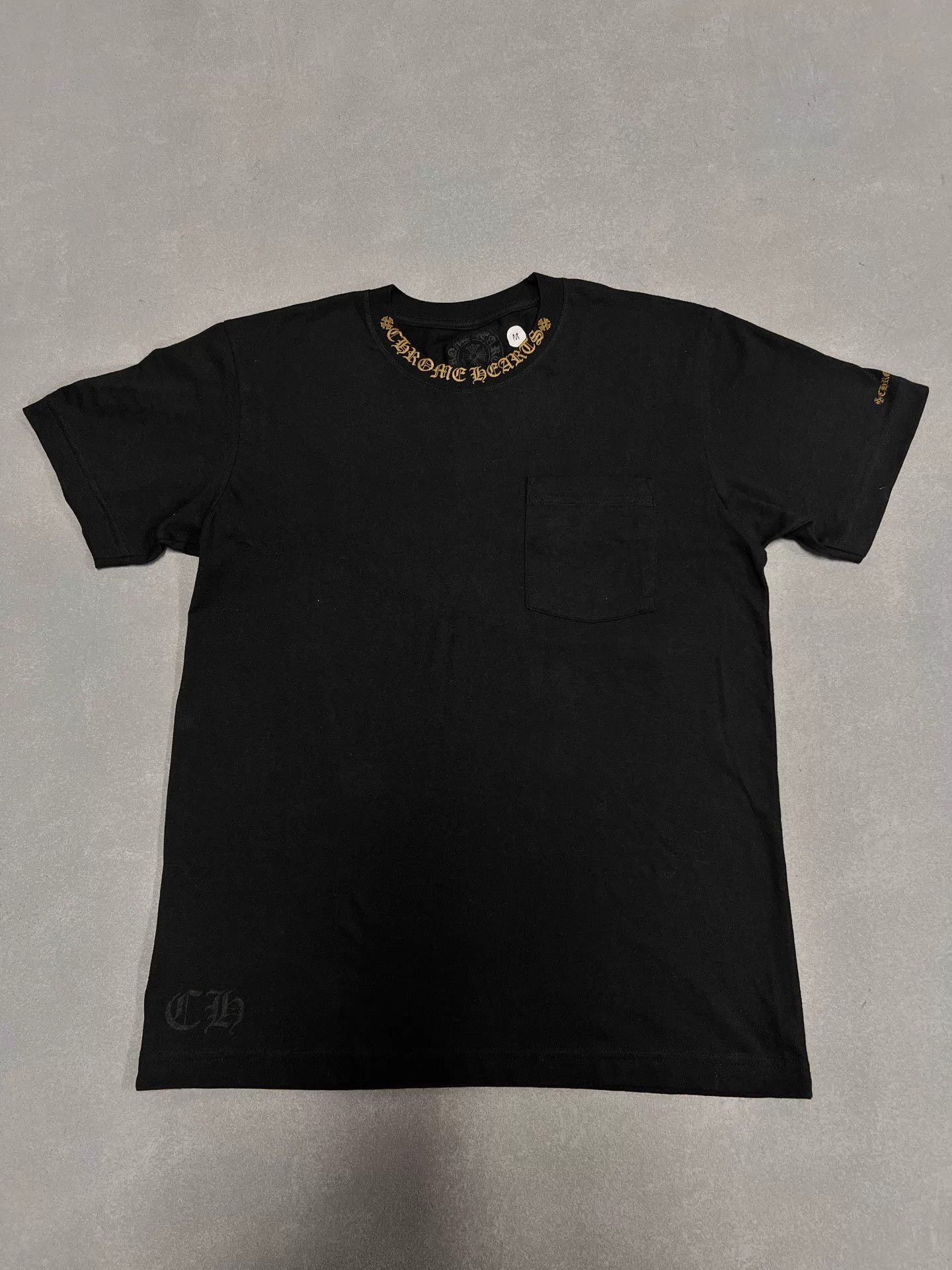 Chrome Hearts New Chrome Hearts Black Gold Collar Skt Short Sleeve Tee M Size US M / EU 48-50 / 2 - 1 Thumbnail