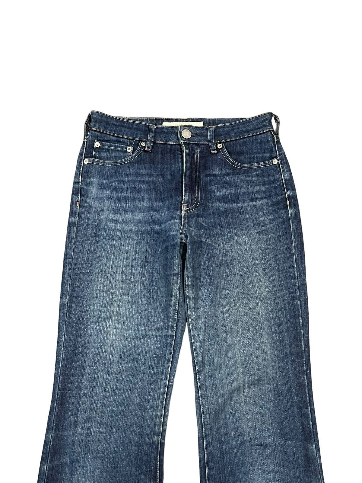 Japanese Brand Vintage Y2K Uniqlo UJ Fade Wash Distressed Bootcut Jeans Size US 28 / EU 44 - 3 Thumbnail