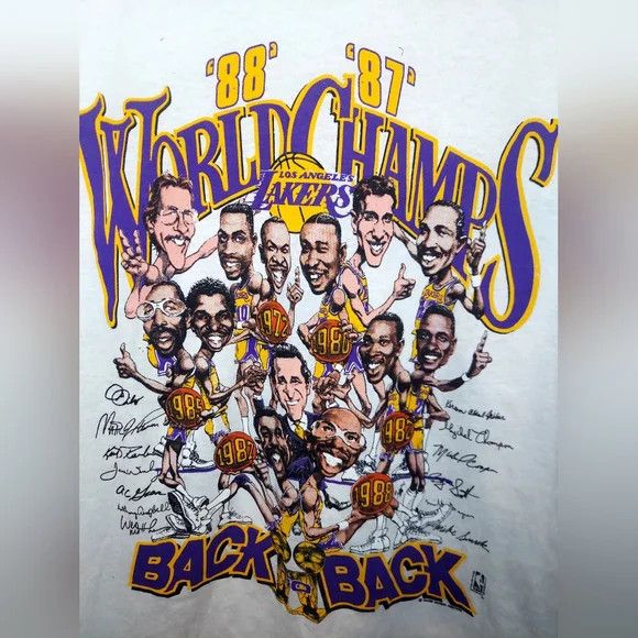 Other Vintage 80s NBA LA Lakers Champs T-Shirt Size US M / EU 48-50 / 2 - 5 Thumbnail