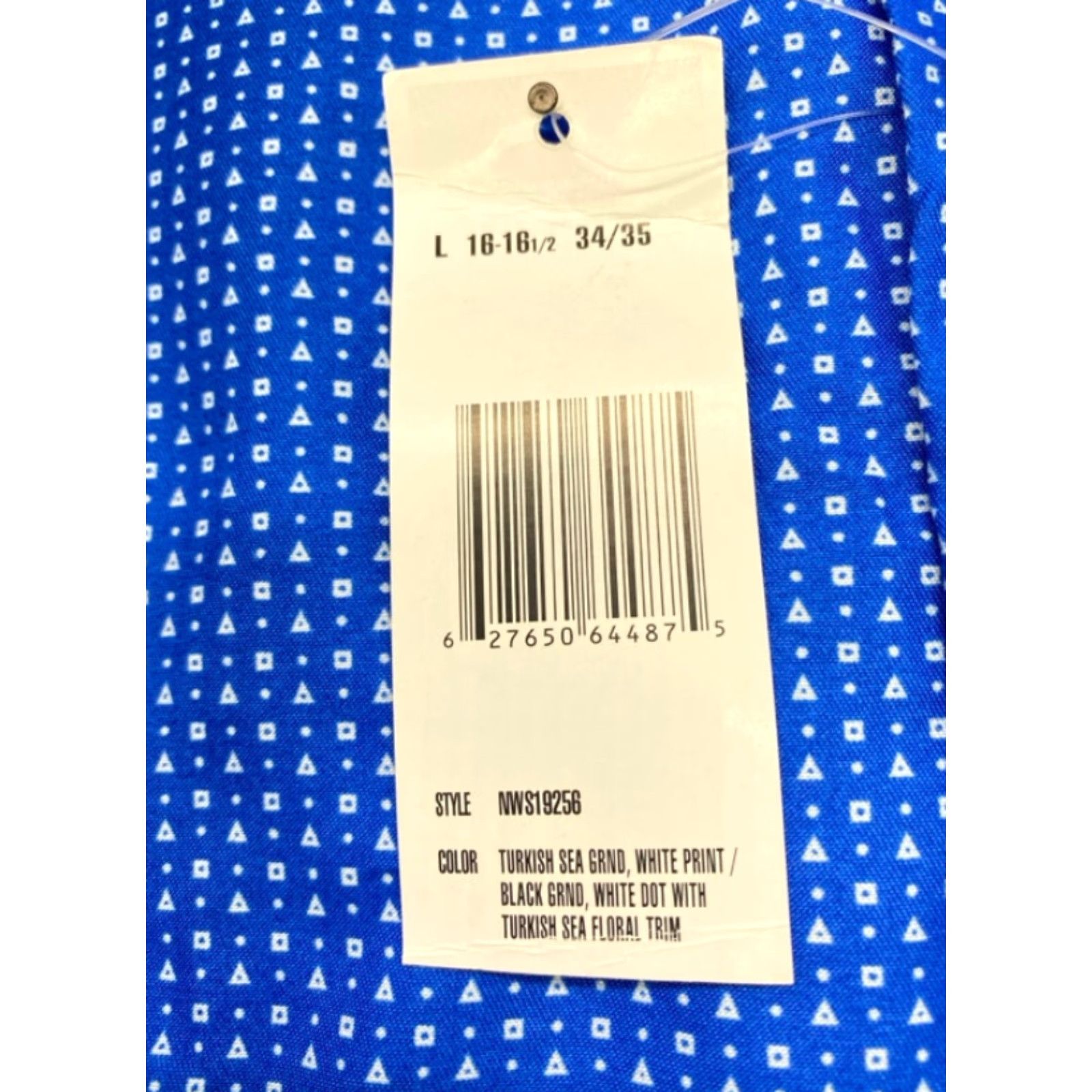 Nine West NWT Nine West Dress Shirt Men's Large Blue White Design Long Sleeve Button Up Size 42R - 4 Thumbnail