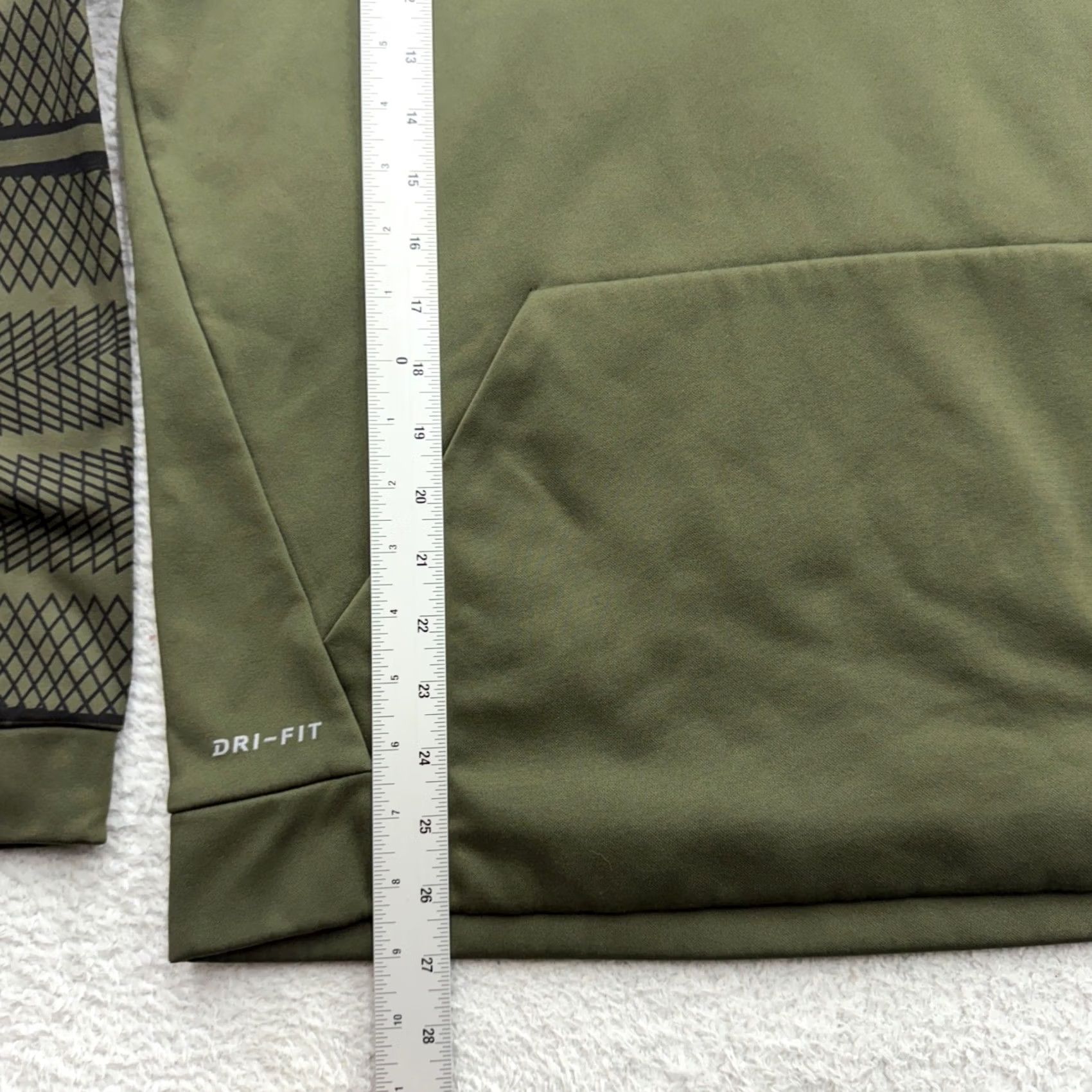 Nike Nike Dri-FIT Pullover Hoodie Mens Geometric Graphic Training Olive Green M Size US M / EU 48-50 / 2 - 4 Thumbnail