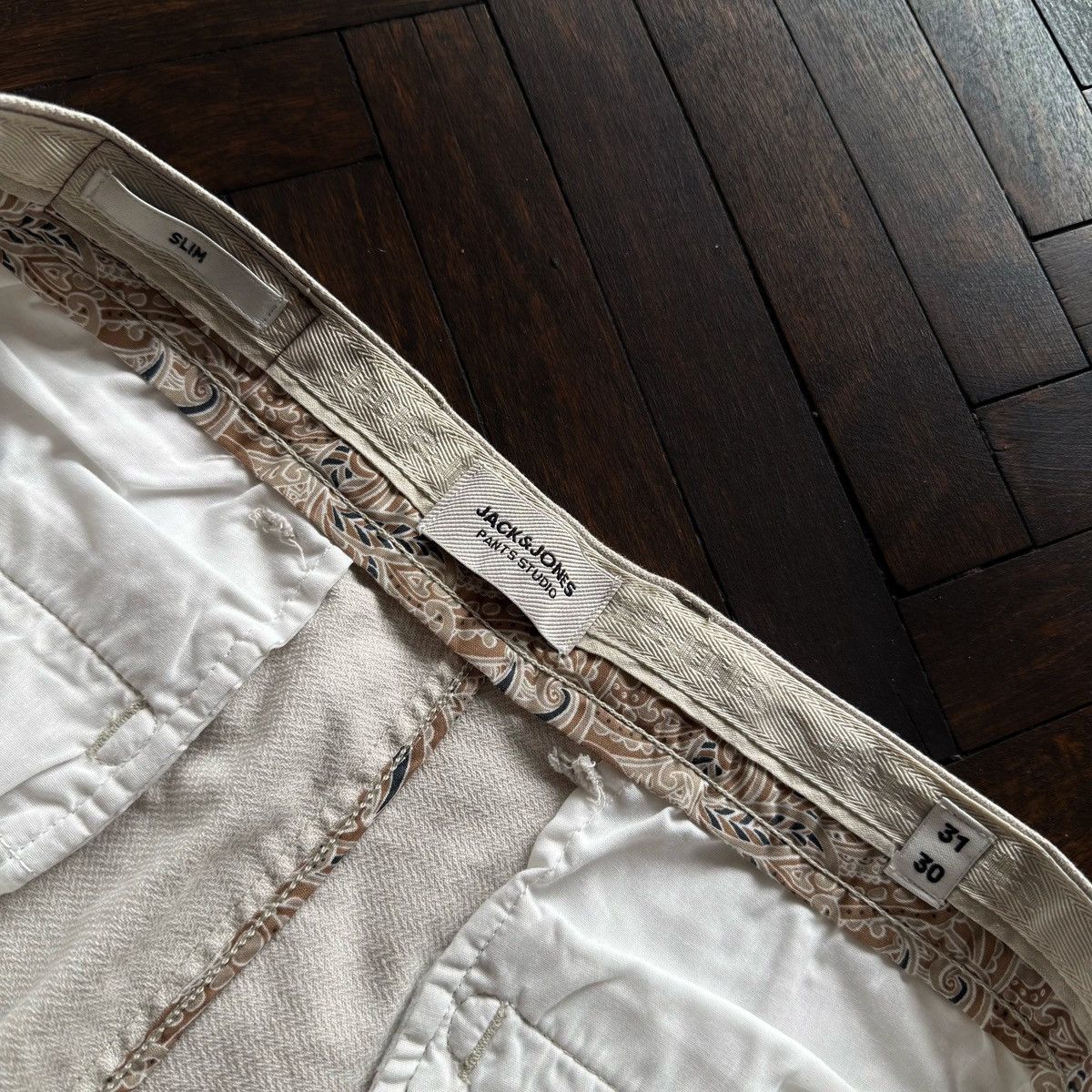 Jack & Jones Jack & Jones Mens Beige Cream Chino Trousers Pants Size US 31 - 11 Thumbnail