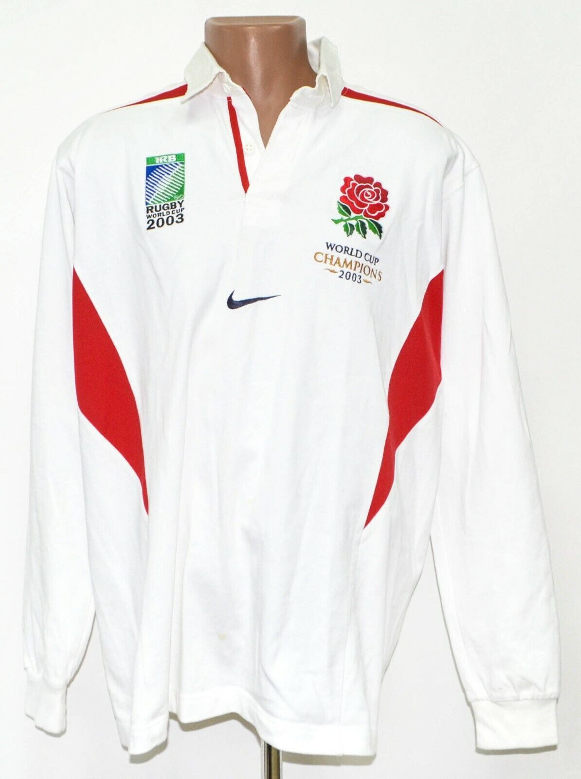 Image of England 2003 World Cup Rugby Shirt Jersey Nike Size XL Adult in White, Men's