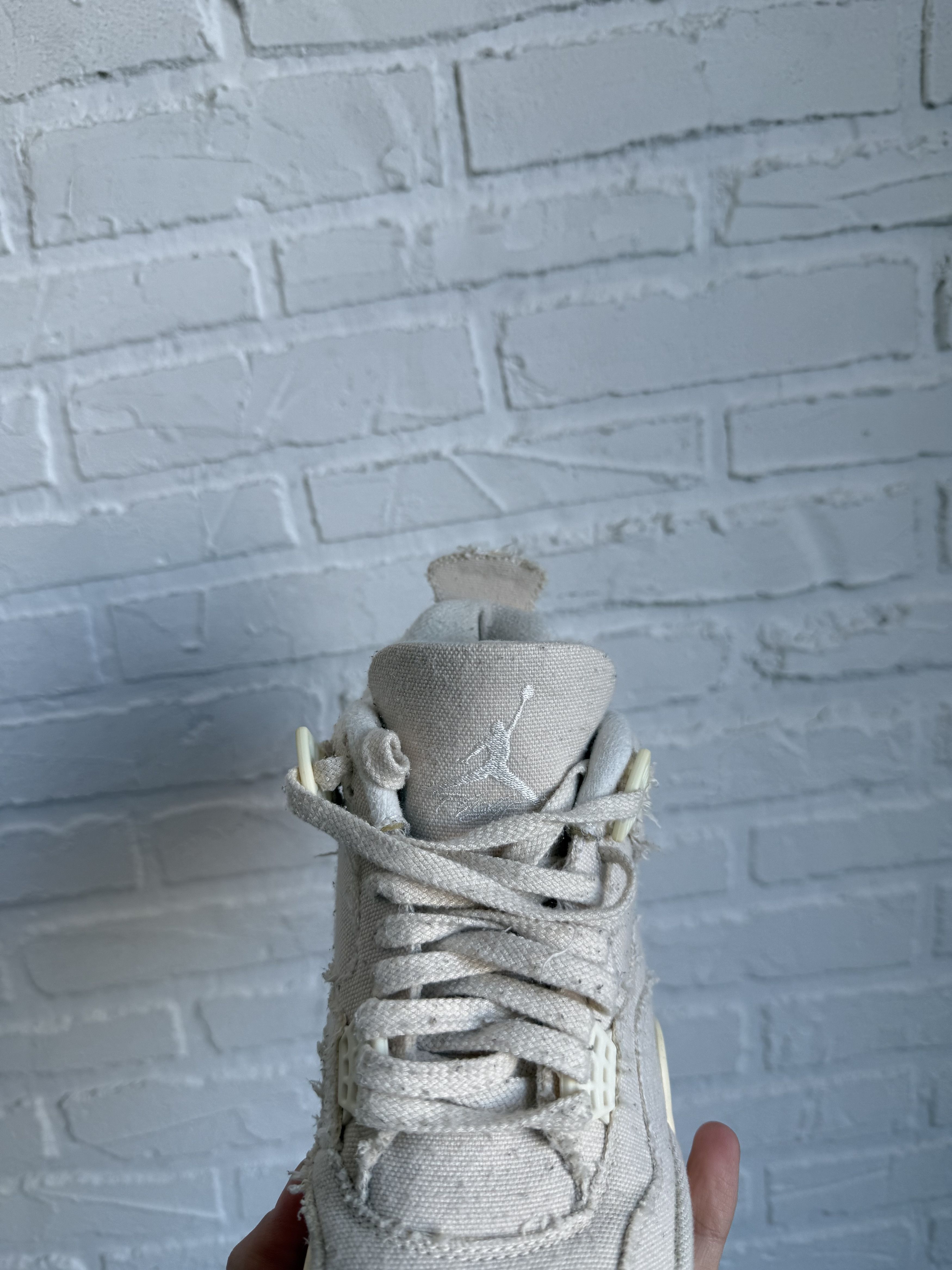 Nike Nike Air Jordan 4 Sail Blank Canvas Cement Grey Size US 6.5 / IT 36.5 - 6 Thumbnail