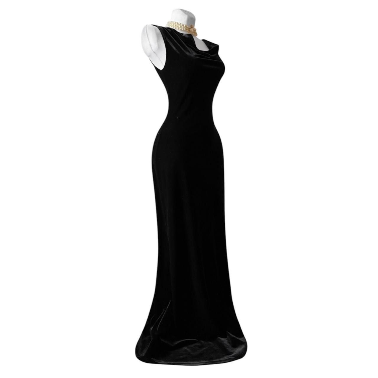Vintage Iconic black velvet drapes dress Size S / US 4 / IT 40 - 2 Thumbnail