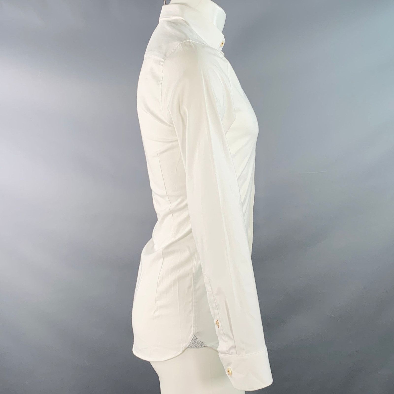 Brixton White Cotton Blend One Pocket Long Sleeve Shirt