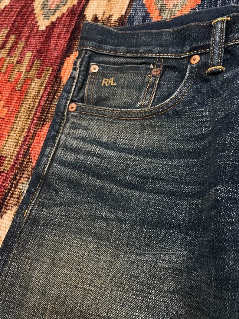RRL Ralph Lauren RRL Ralph Lauren American made yellow mud washed denim jea Size US 32 / EU 48 - 6 Thumbnail