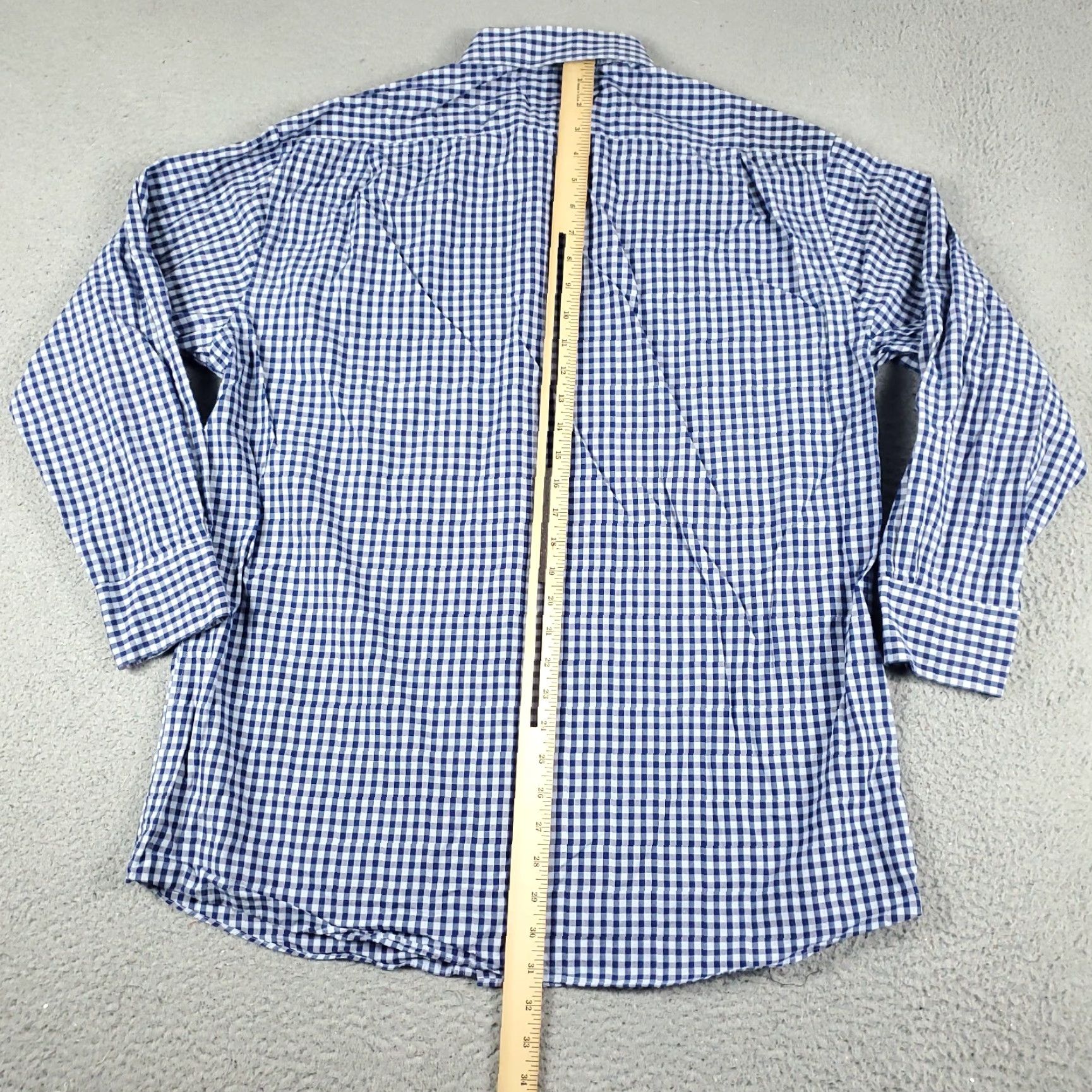 Tommy Hilfiger Tommy Hilfiger Shirt Mens 16.5 Blue Check Dress Button Up Long Sleeve Size 46R - 3 Thumbnail