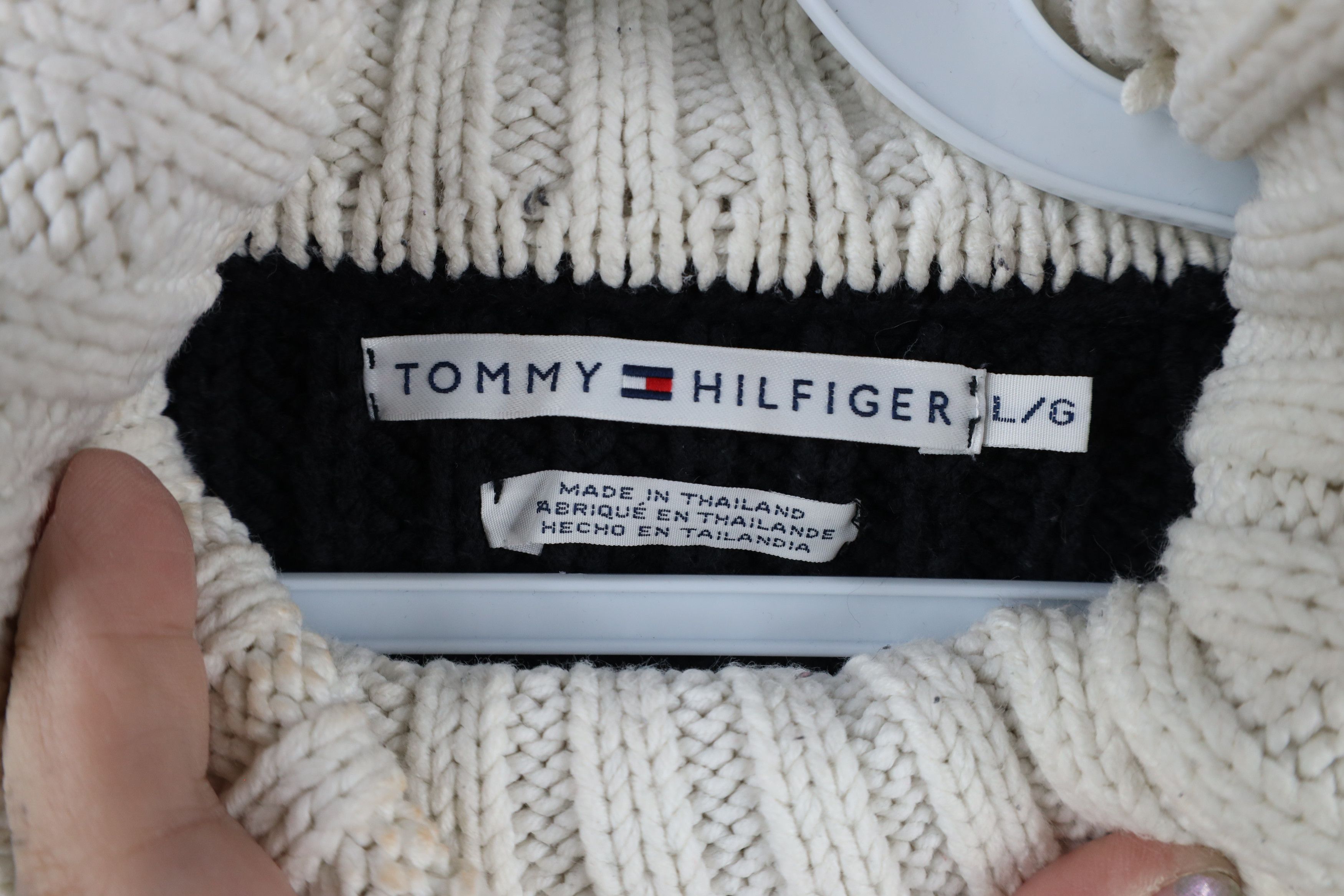 Tommy Hilfiger × Vintage Vintage 90s Tommy Hilfiger Ribbed Knit Turtleneck Sweater Size L / US 10 / IT 46 - 7 Thumbnail