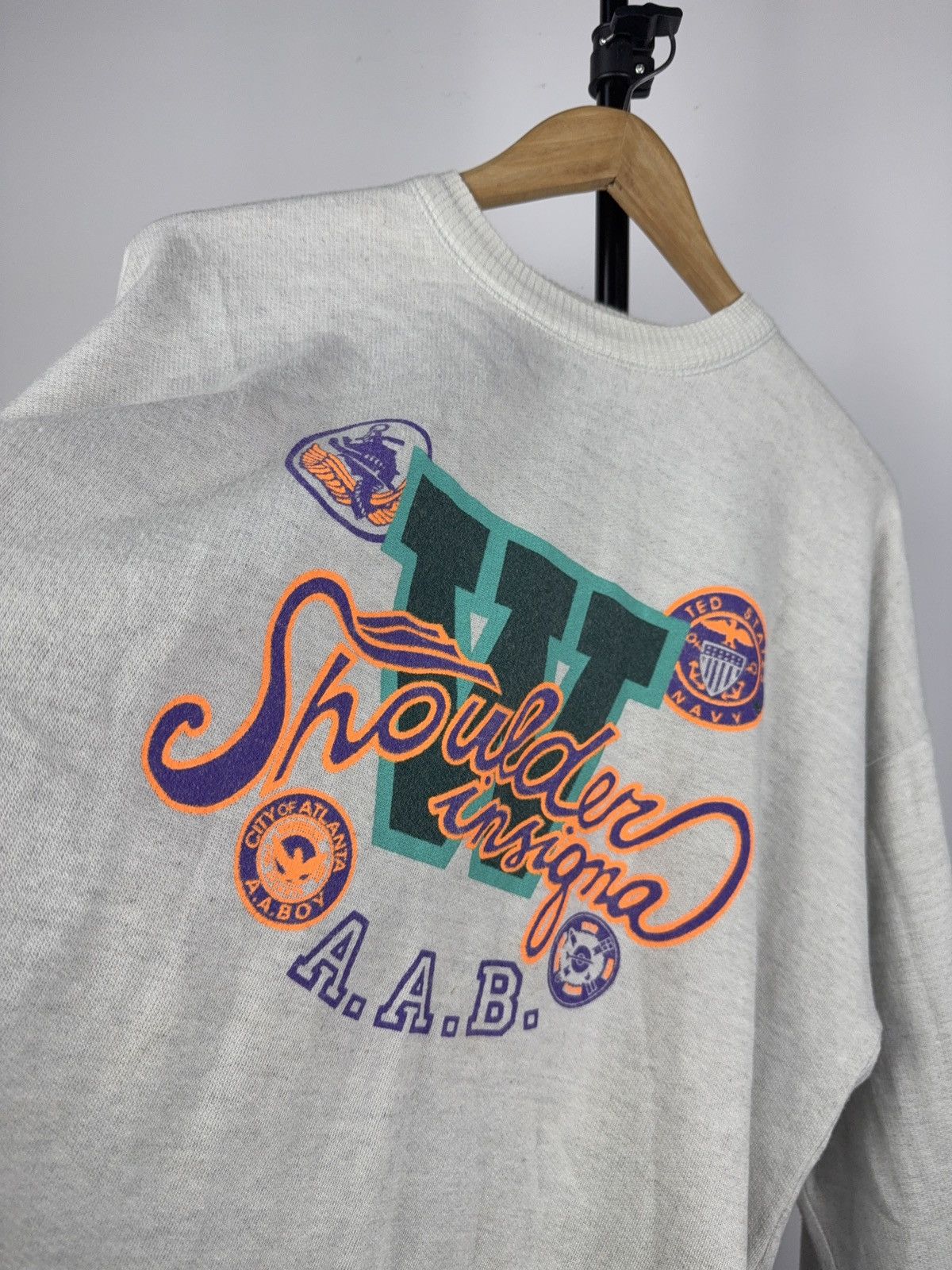 Vintage Vintage 90s USA College Style Sweatshirt “Shoulder Union” Size US L / EU 52-54 / 3 - 2 Thumbnail