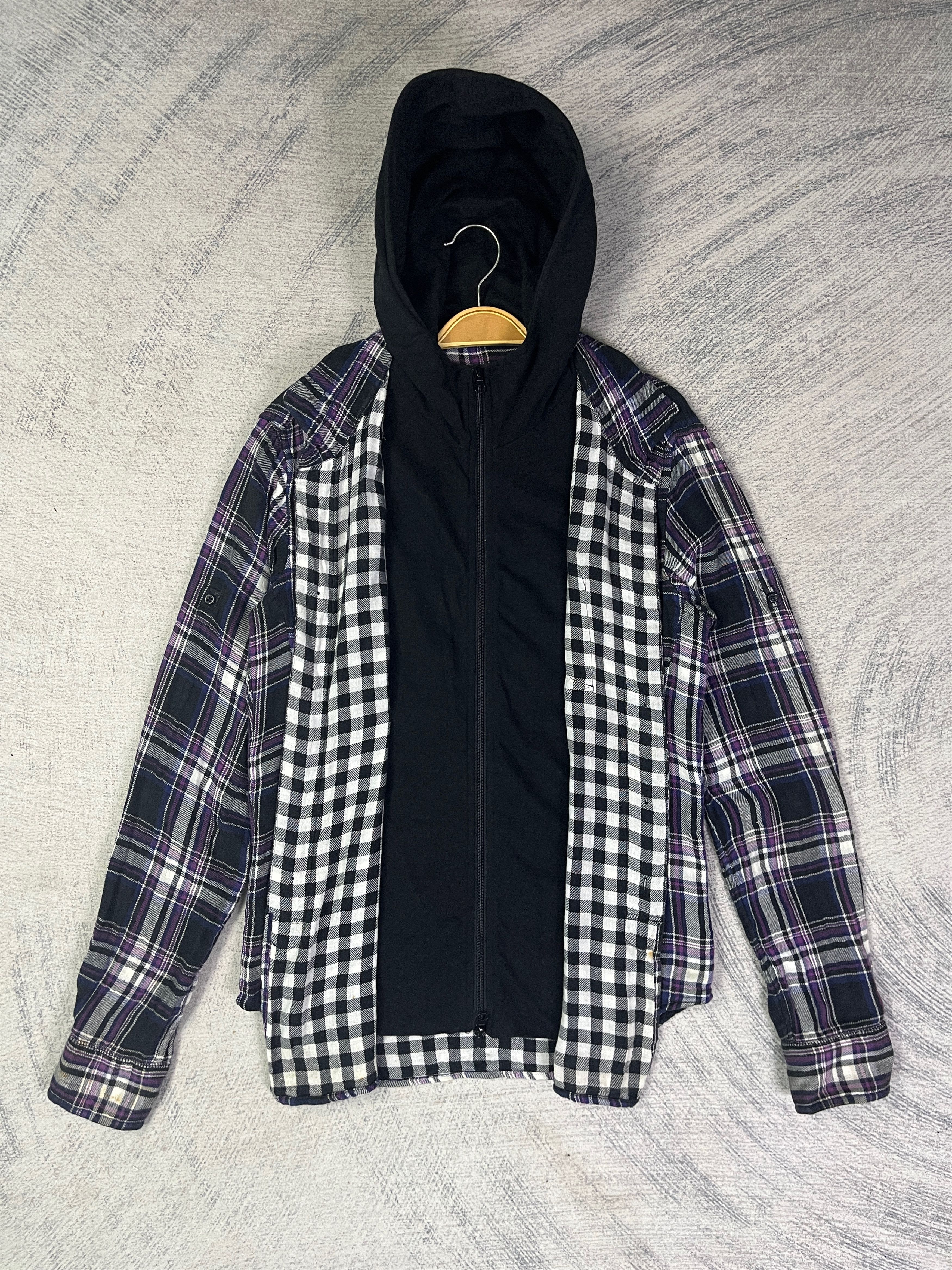 Japanese Brand PPFM Checkered Shirt Button Up Hoodie Size M / US 6-8 / IT 42-44 - 7 Thumbnail
