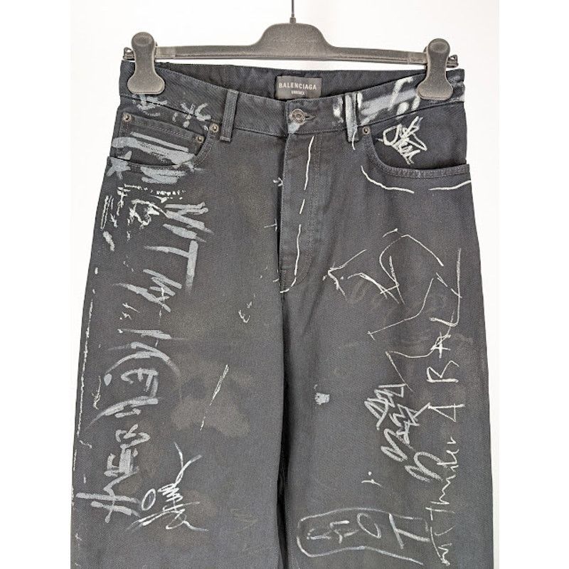 Balenciaga o1rshd1 Q:3 / Baggy Pants / Jeans in Black Size US 30 / EU 46 - 3 Thumbnail
