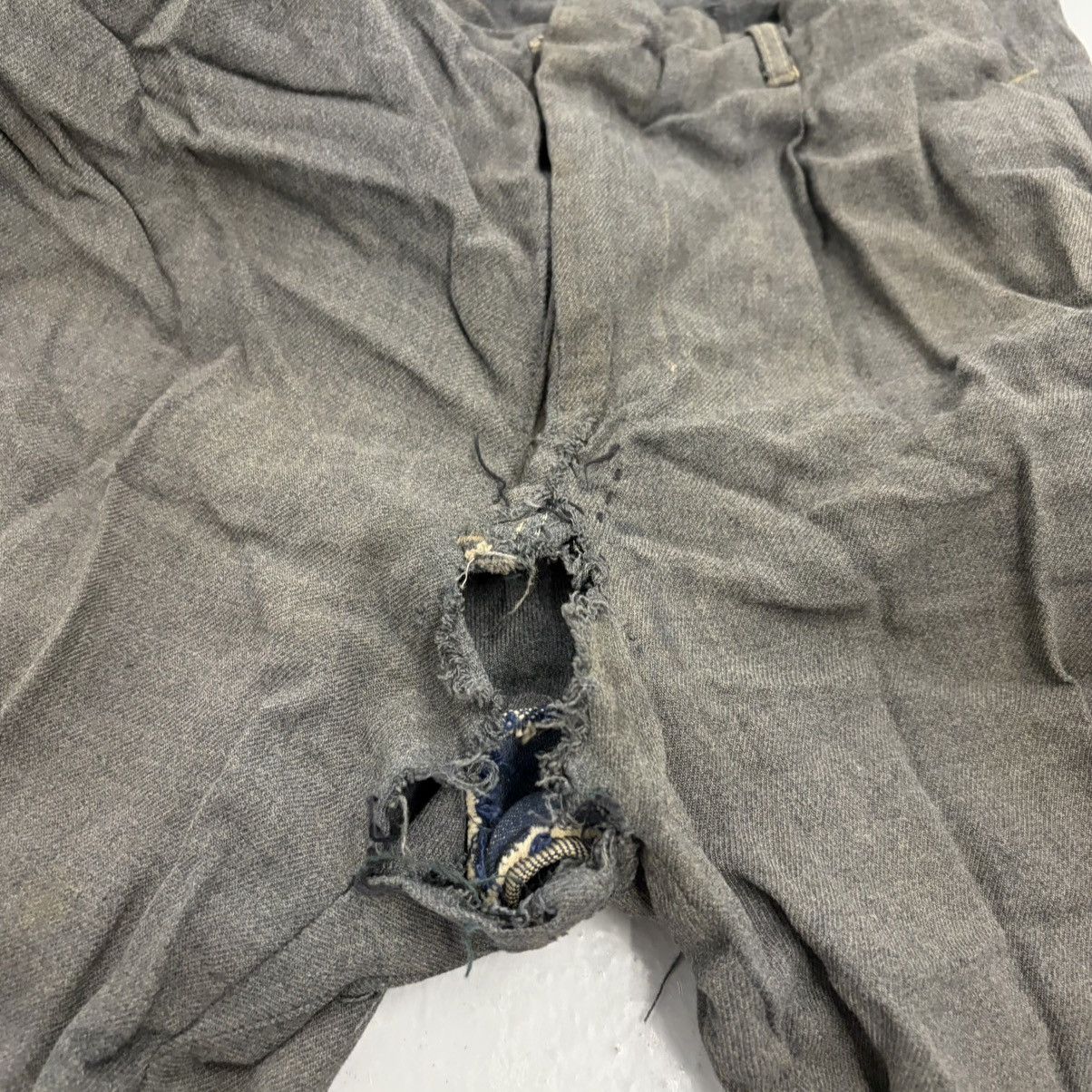 Other Vintage 50s Grey Rayon Drop Loop Distressed Trousers 26x25 Size 26" / US 2 / IT 38 - 2 Thumbnail