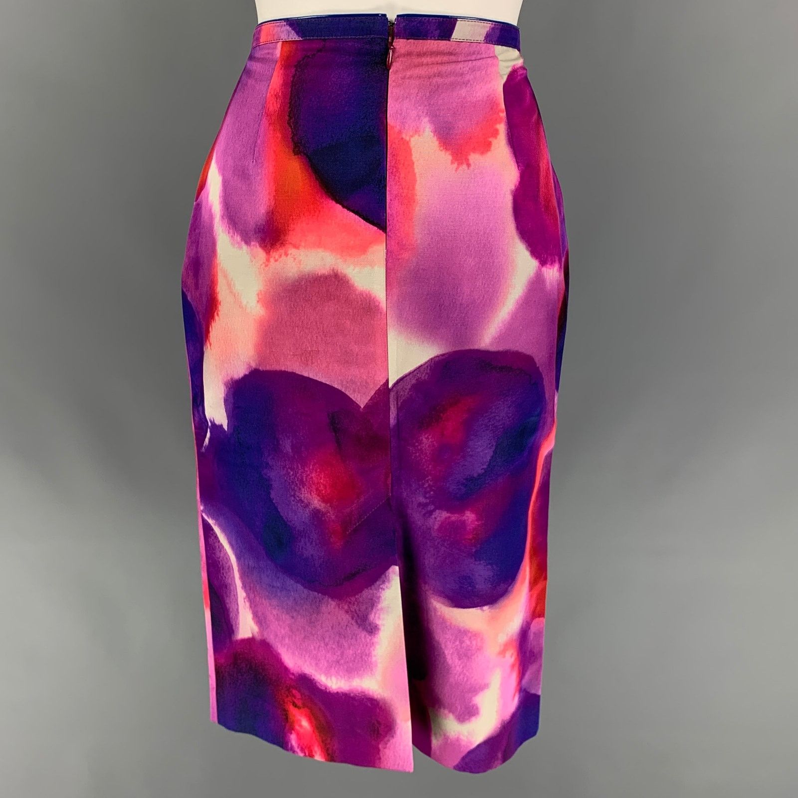 Burberry Prorsum Spring 2015 Size 4 Multi-Color Silk / Cotton Abstract Skirt Size 27" / US 4 / IT 40 - 4 Thumbnail