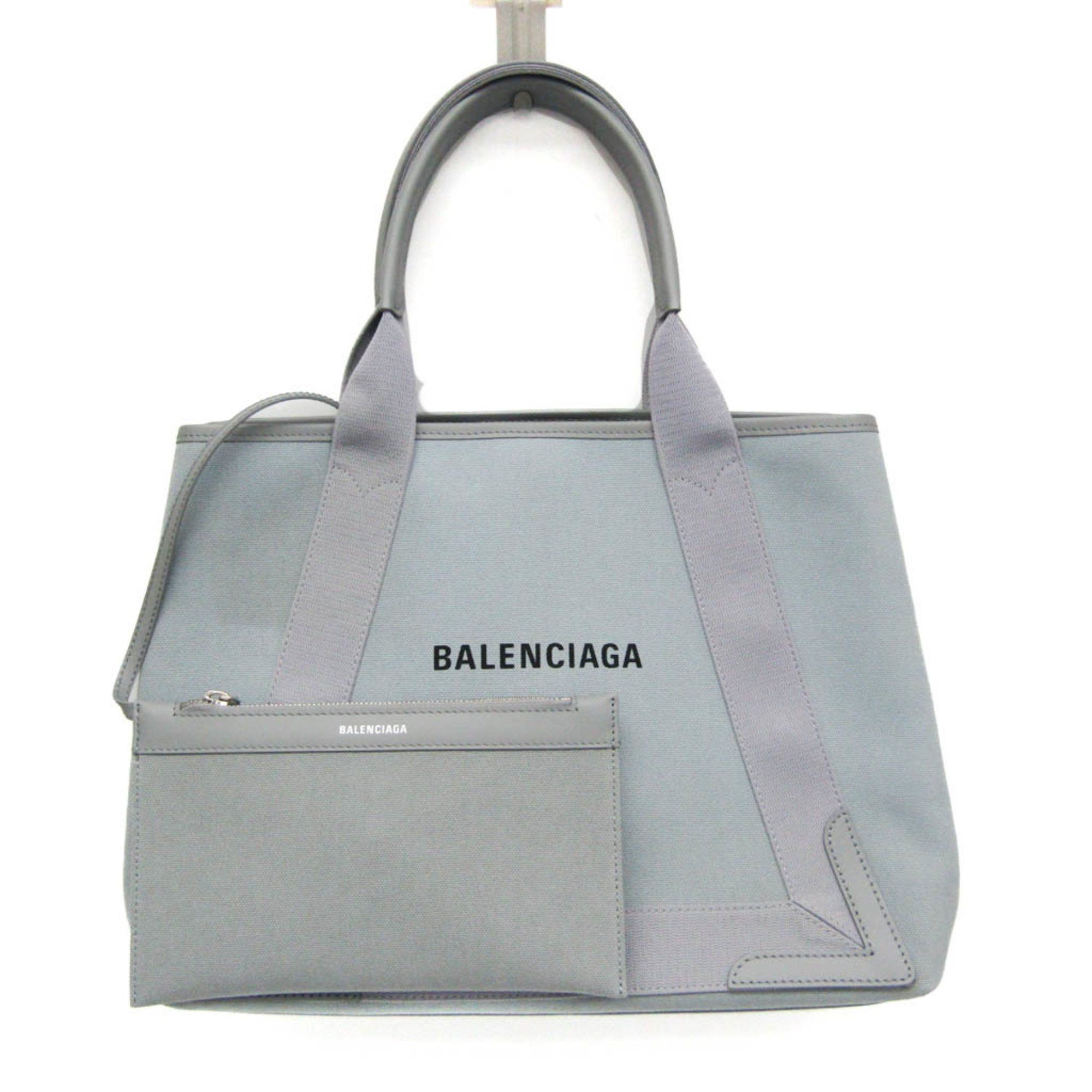Balenciaga Navy Cabas Grey Leather Tote Bag (Pre-Owned) Size ONE SIZE - 1 Thumbnail