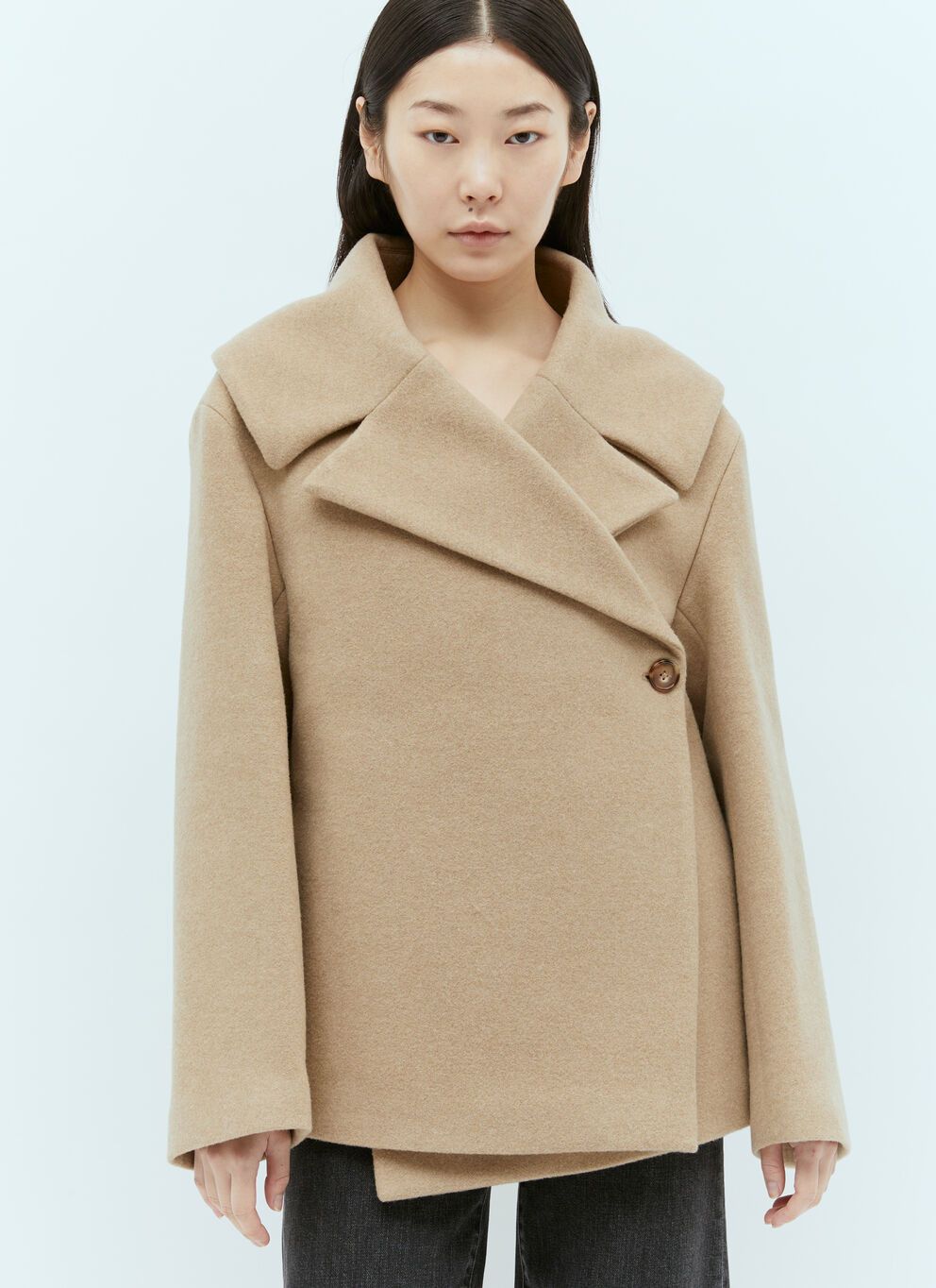 image of Toteme Felt Wrap Jacket in Beige, Women's (Size Medium)
