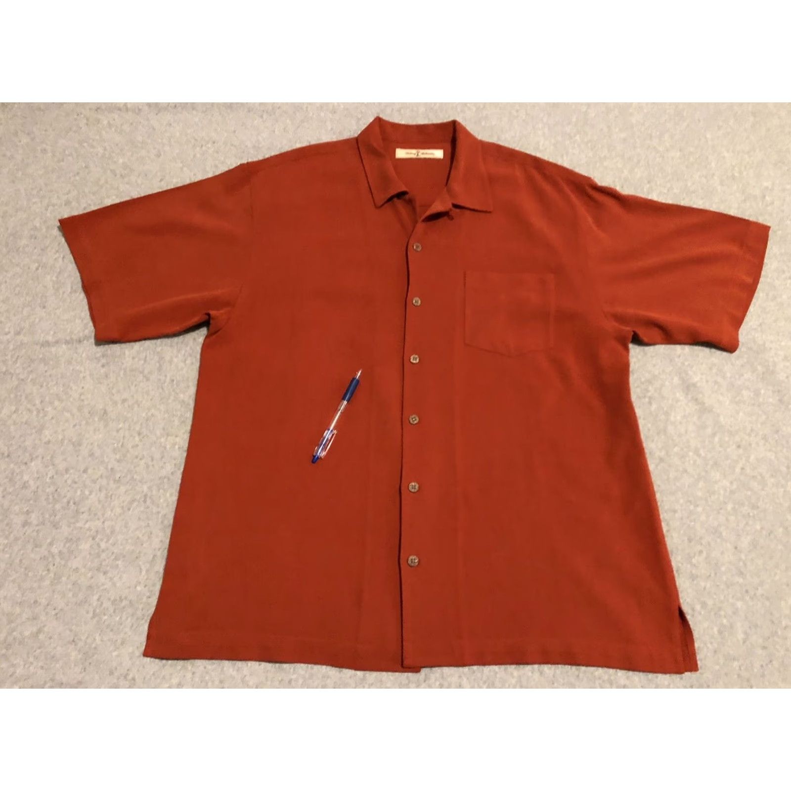 Tommy Bahama Tommy Bahama Silk Embroidered Hawaiian Shirt Mens Large Burnt Orange Coral Pelican Cigars Paradise Aloha Beach 90s? Size US L / EU 52-54 / 3 - 5 Thumbnail
