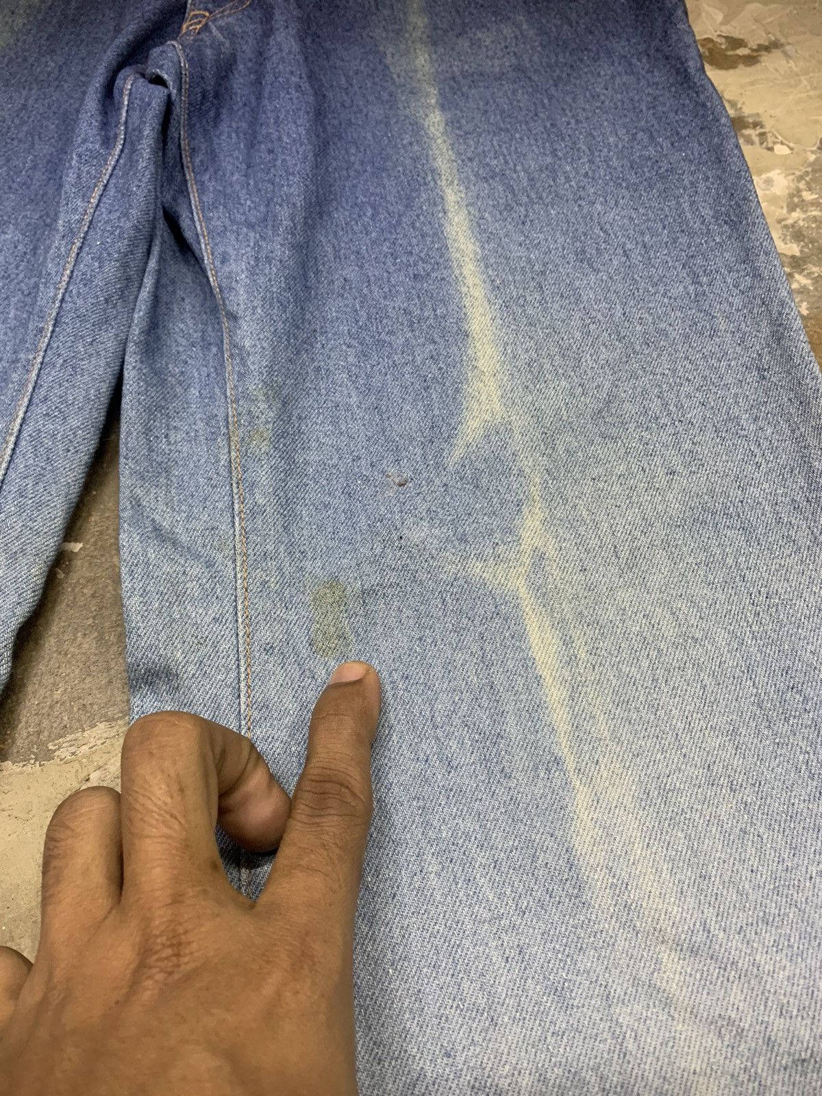 If Six Was Nine 90s BISON DOUBLE COLOUR FLARE JEANS Size US 32 / EU 48 - 6 Thumbnail