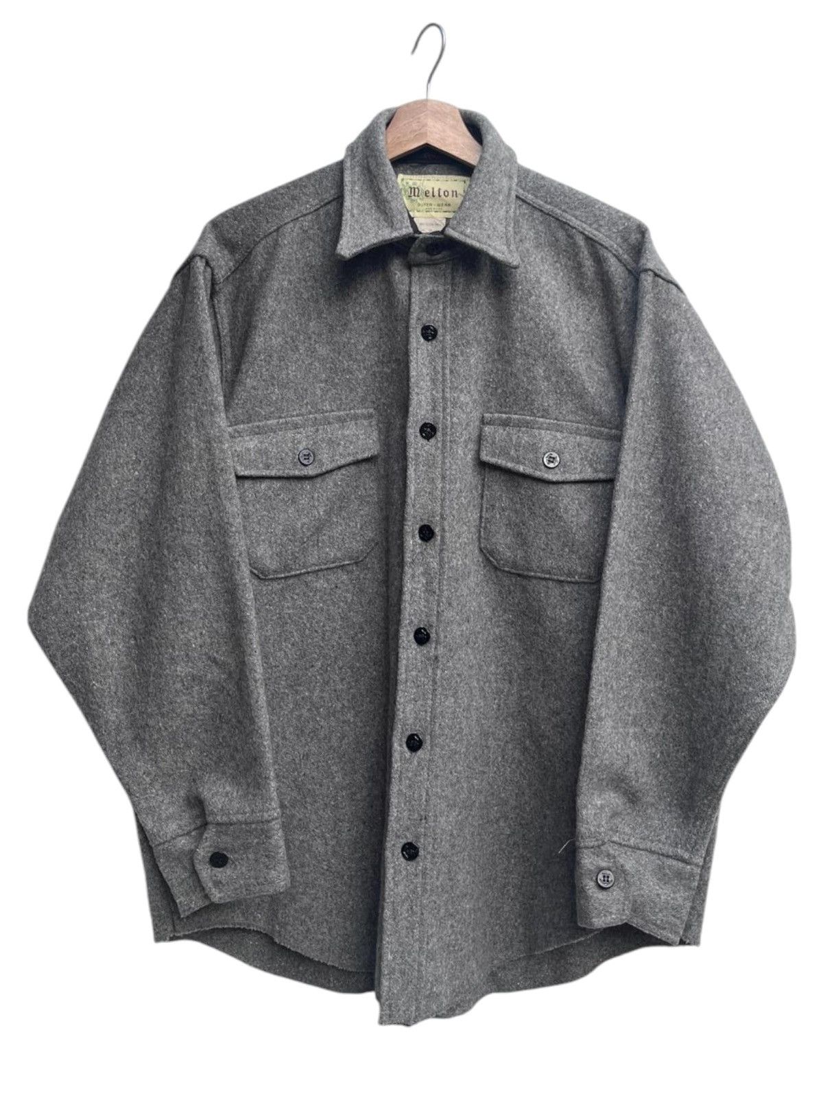 The Workers Club × Vintage Vintage Melton Wool Shirt Jacket/OverShirt Size US L / EU 52-54 / 3 - 2 Thumbnail