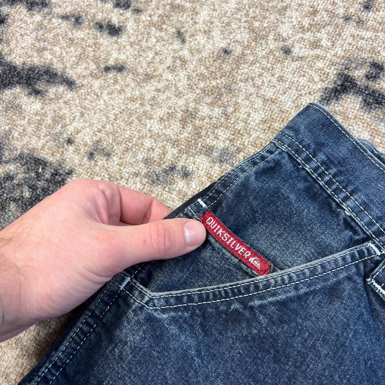 Quiksilver Quiksilver Vintage Y2K Pocket Logo Blue Denim Jeans Size US 34 / EU 50 - 7 Thumbnail
